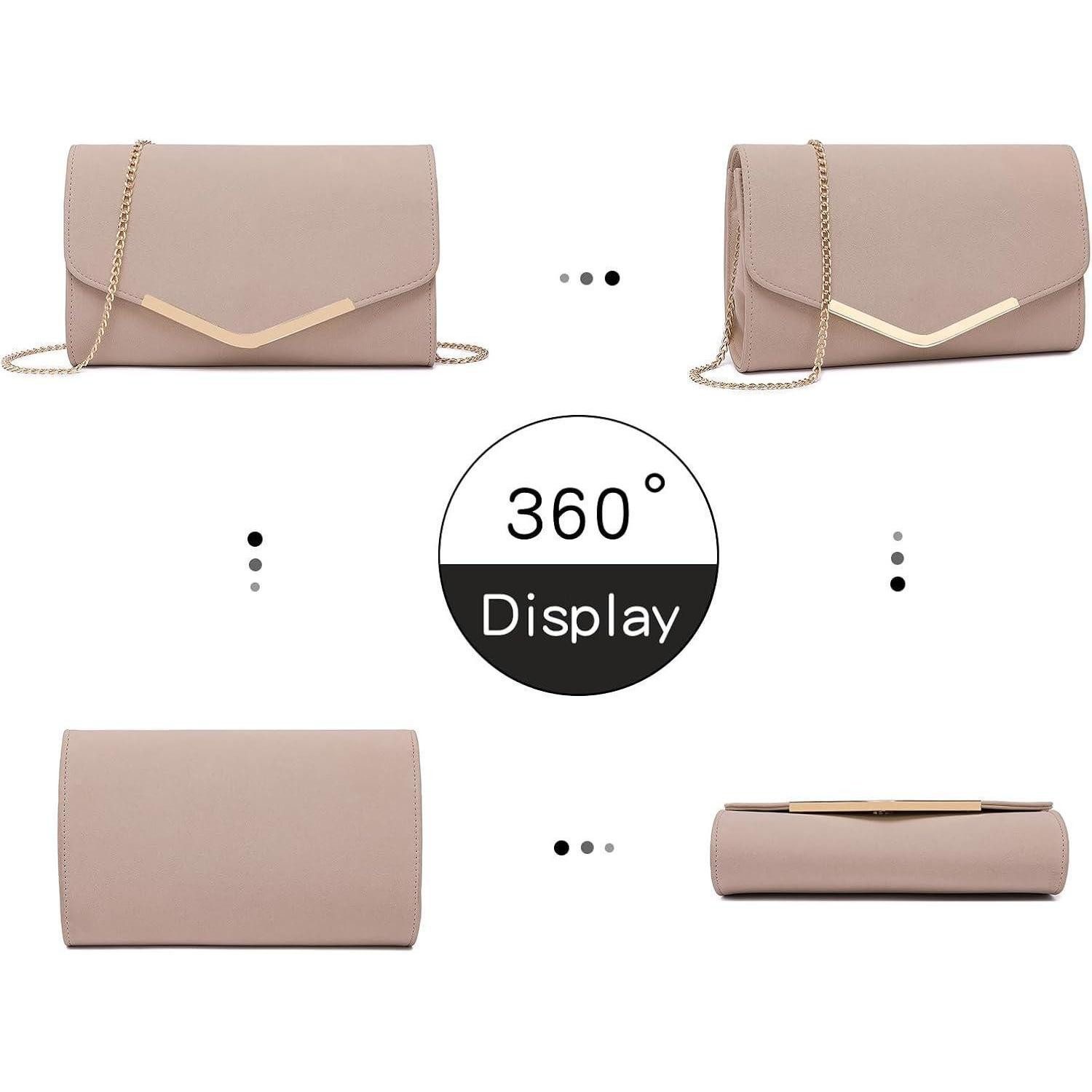 LuxusKollektion Clutch Damen Clutch Handtasche Abendtasche elegant rosa klein magnetisch