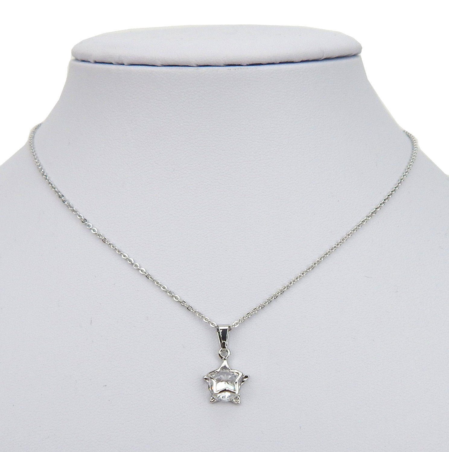 Ella Jonte Kette mit Anhänger, silber mit Strass Solitär Stein und Stern An günstig online kaufen