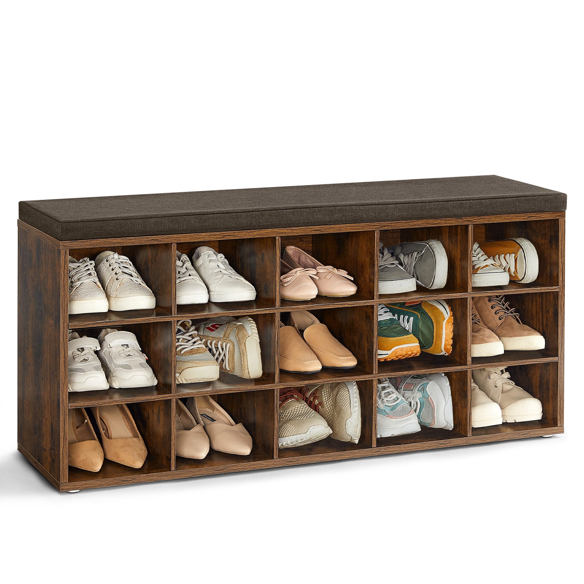 VASAGLE Schuhbank, Schuhregal, mit 15 Fächern, günstig online kaufen