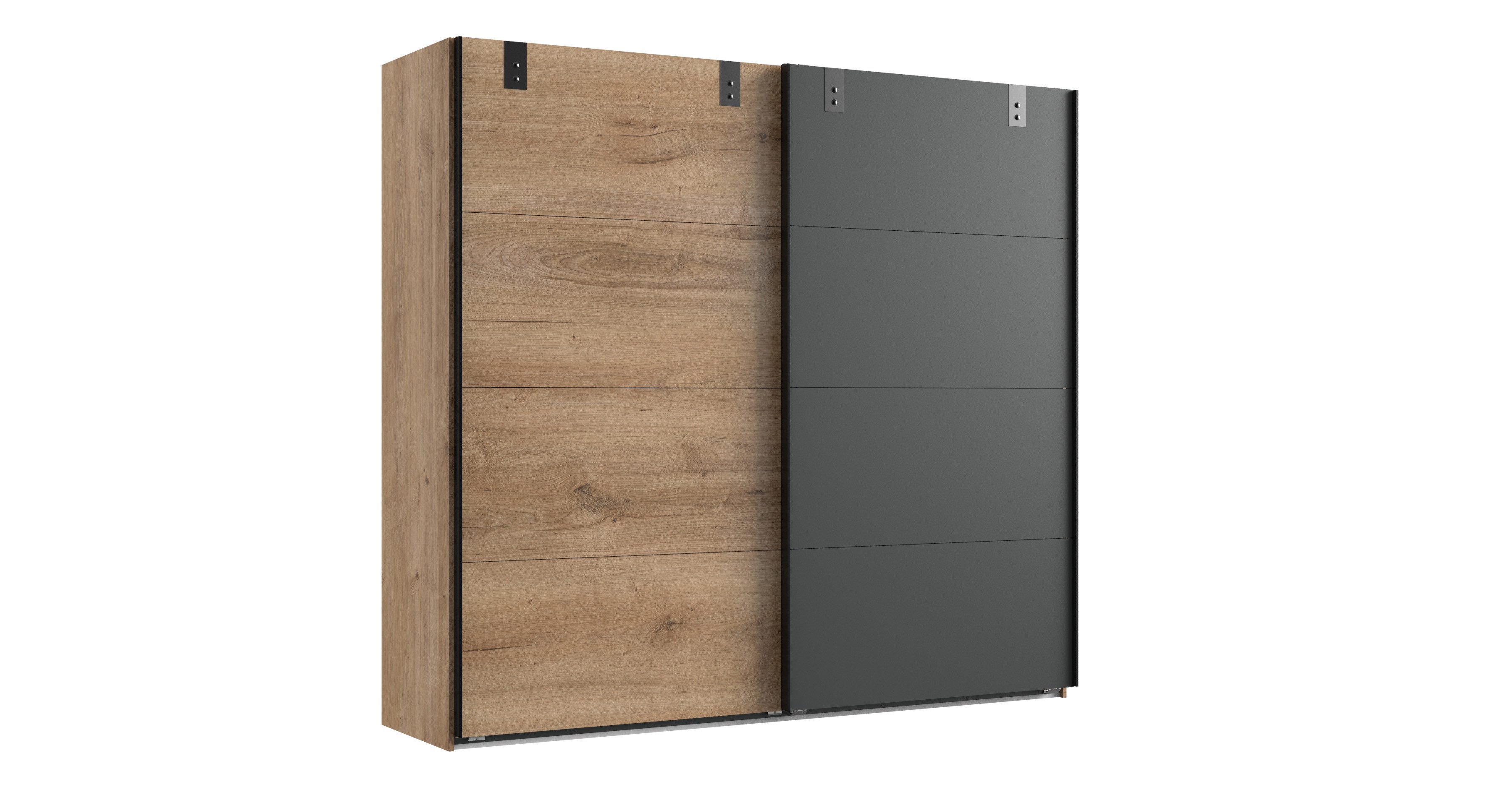möbel-direkt.de Komplettschlafzimmer Malmö in Plankeneiche und Grafit, (Komplett-Set, 4-tlg., Verschiedene Schrankbreiten wählbar), Made in Germany