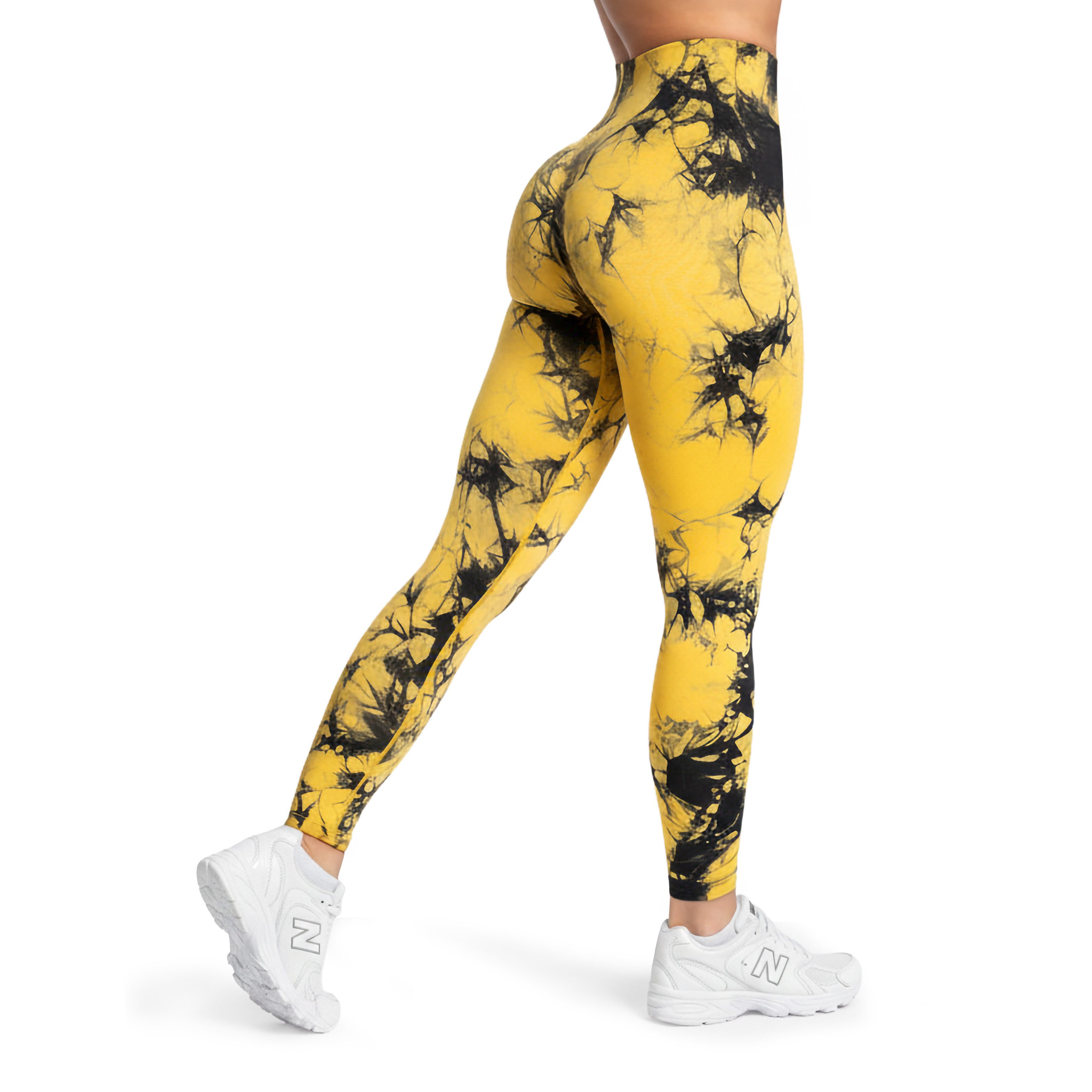 Smilodox Leggings Becci, Seamless High Waist Scrunch Sporthose, Batik-Effekt & Muster Figurformende Kontur, elastisch, Blickdicht, Gym Yoga Training Workout