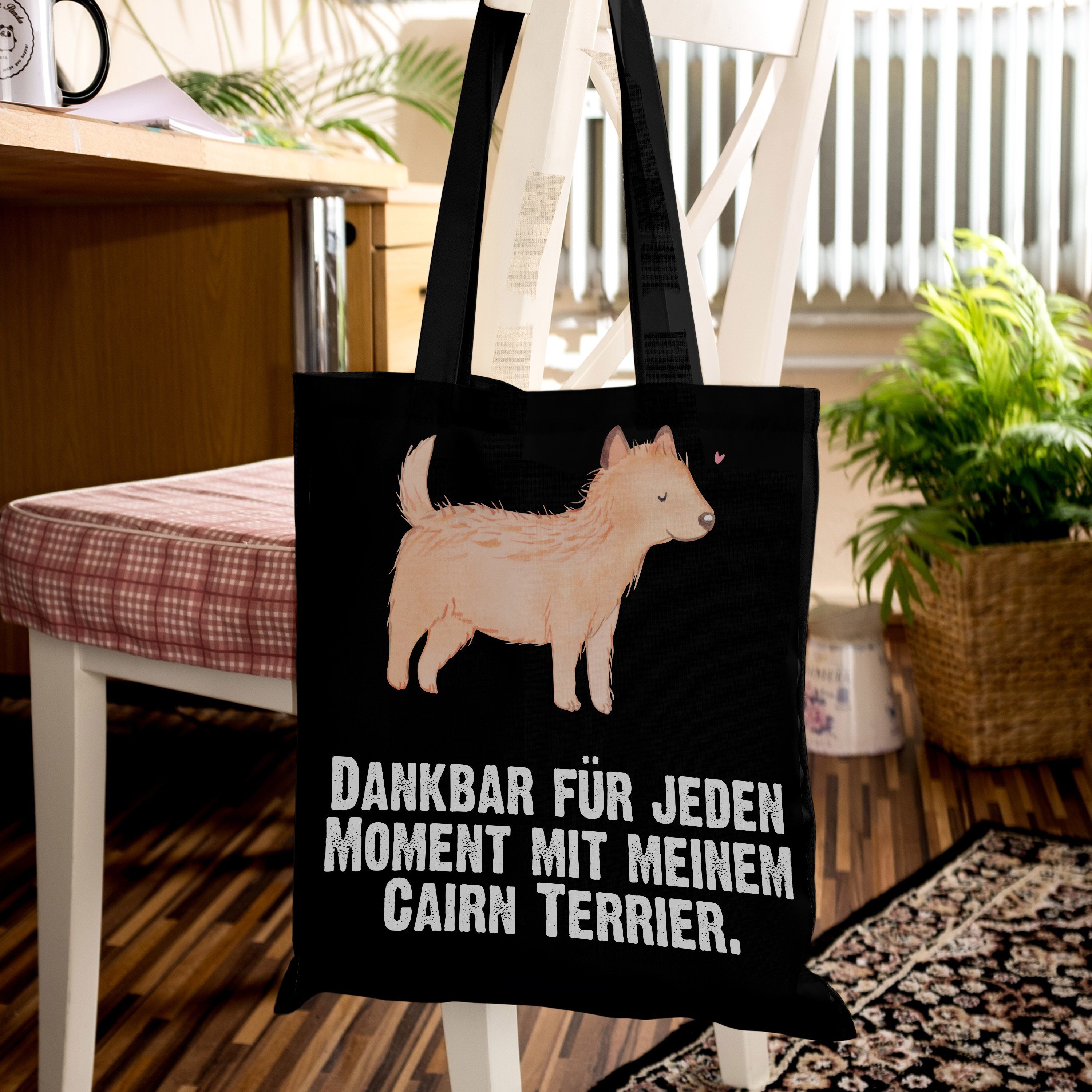 Mr. & Terrier Hunder Stoffbeutel, (1-tlg) Welpe, Schwarz - Tragetasche Cairn Mrs. - Moment Panda Geschenk