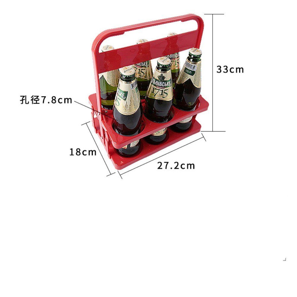 Bierhalter Bierbehälter, 6 Rot Bierflaschenhalter Weinflaschenhalter Bierflaschen, für autolock