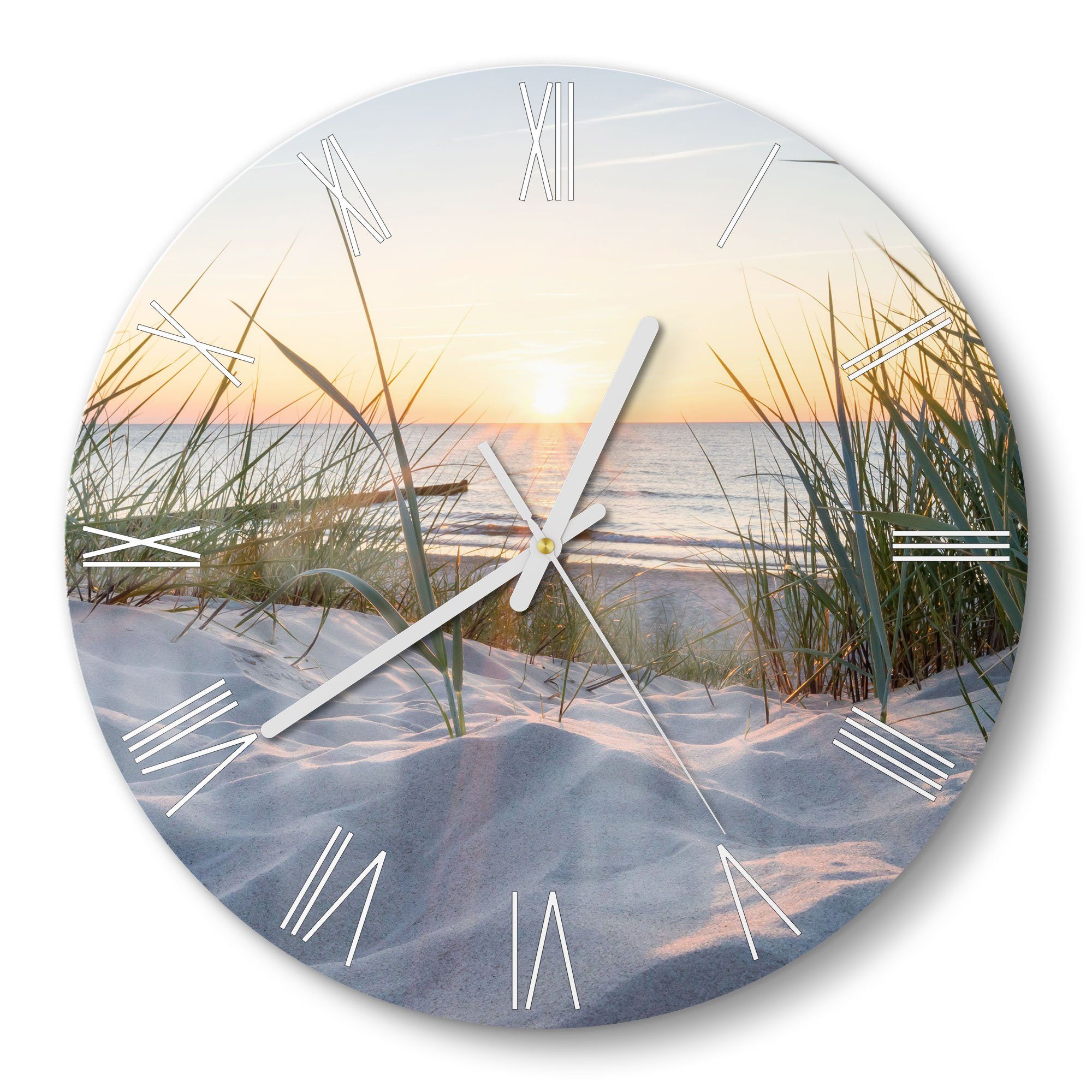 DEQORI Wanduhr 'Ostsee Sonnenuntergang' (Glas Glasuhr günstig online kaufen
