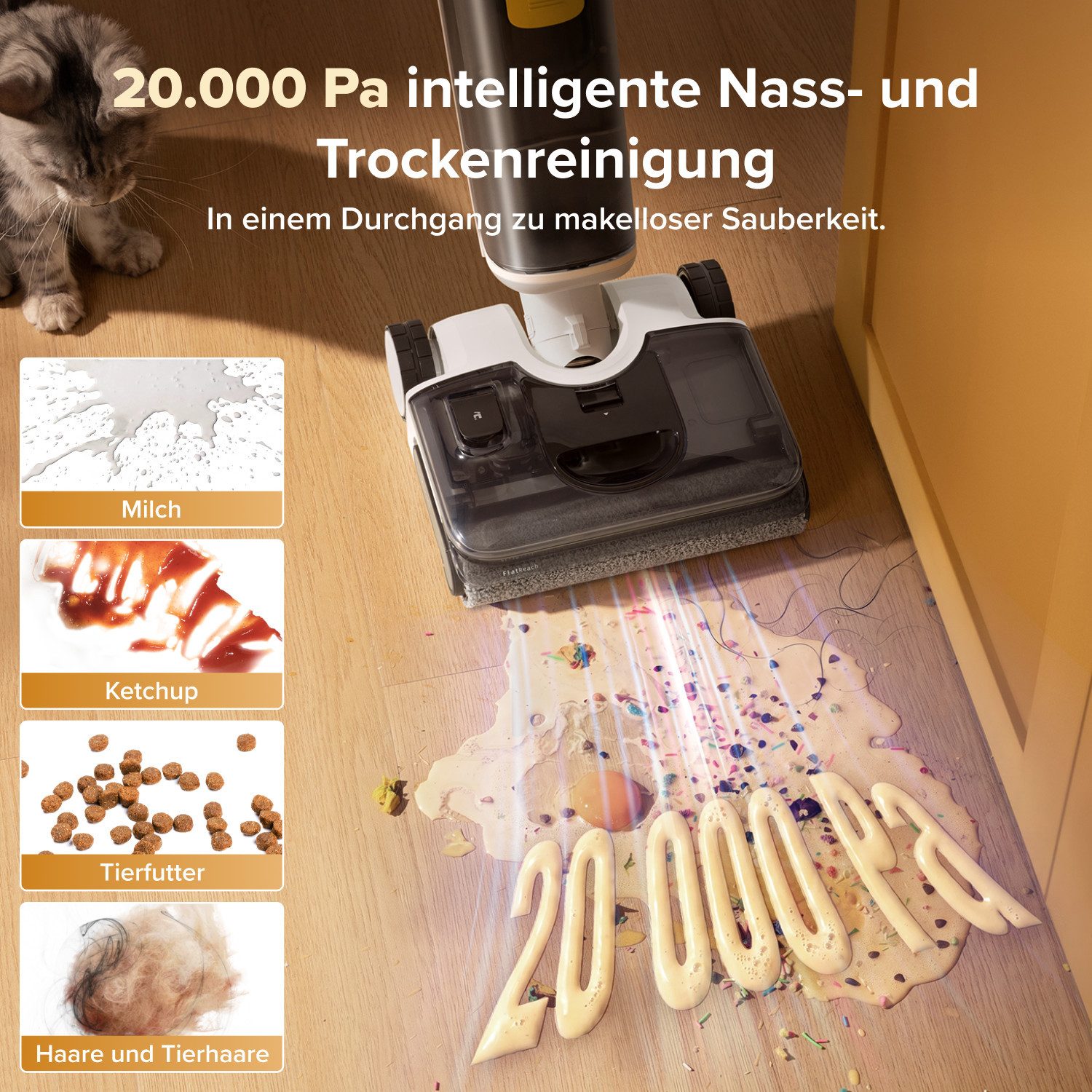 Roborock Nass-Trocken-Akkusauger roborock F25 GT Series, 180°-Flachmodus,Hochtemperatur-Selbstreinigung und Trocknung