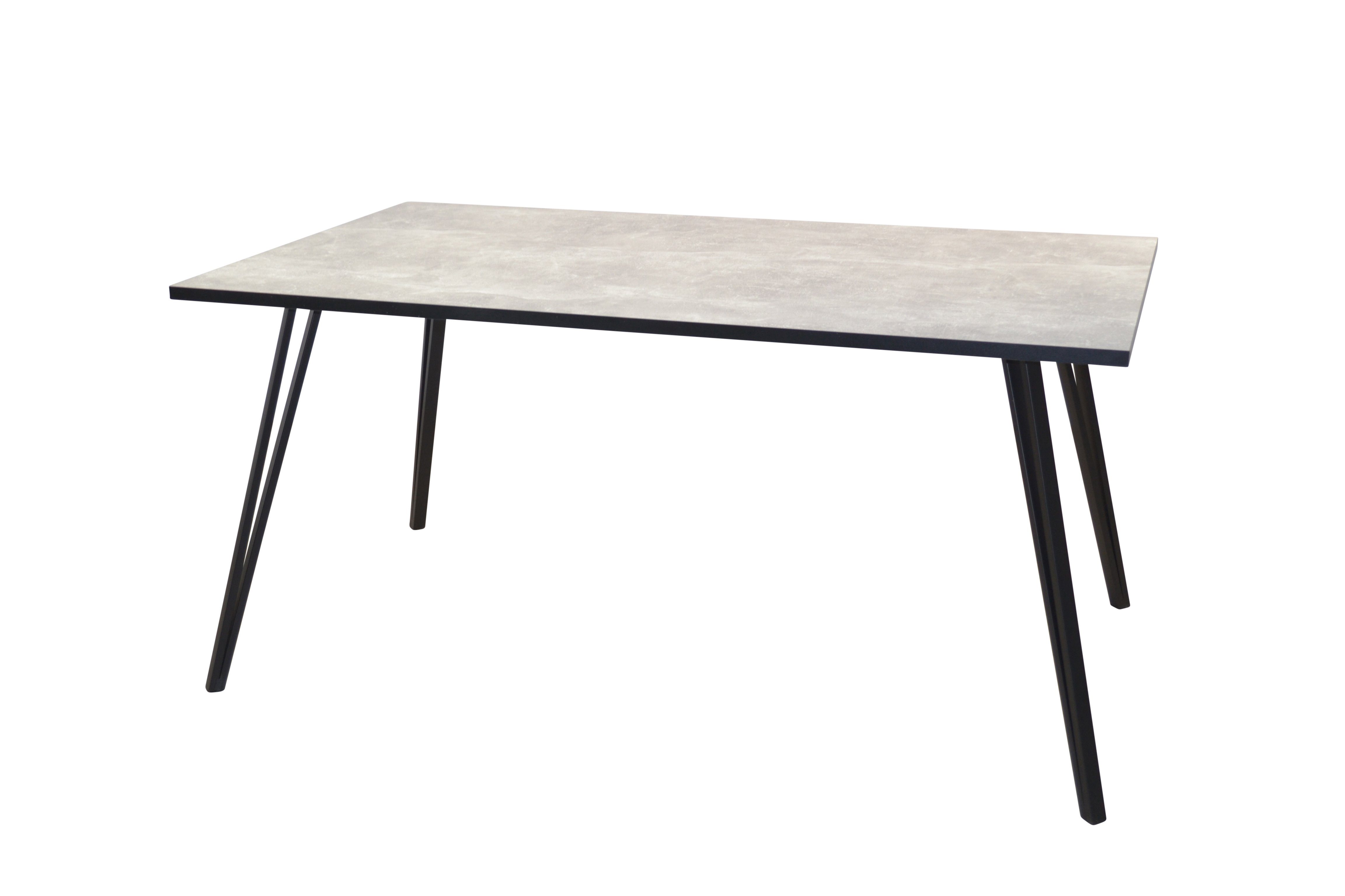 cm) (Tischgröße Lyon Esstisch 160x90 moebel-direkt-online Betonoptik/schwarz