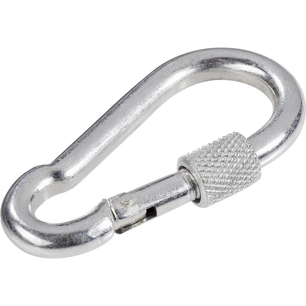 Karabiner TOOLCRAFT 486759 Karabinerhaken mit Schraubverschluss (L x B) 60 mm x