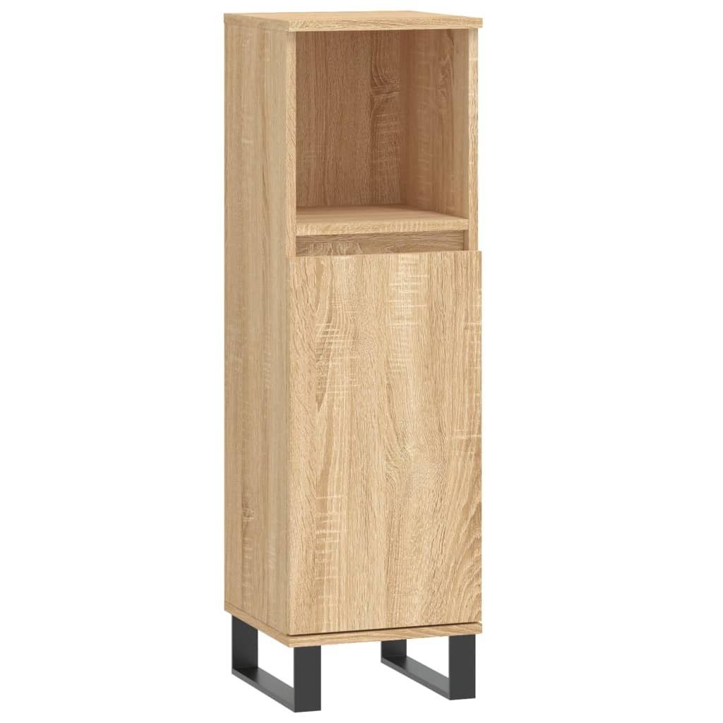 Badezimmerspiegelschrank Sonoma-Eiche vidaXL 30x30x100 Eiche Sonoma cm (1-St) Badschrank Holzwerkstoff