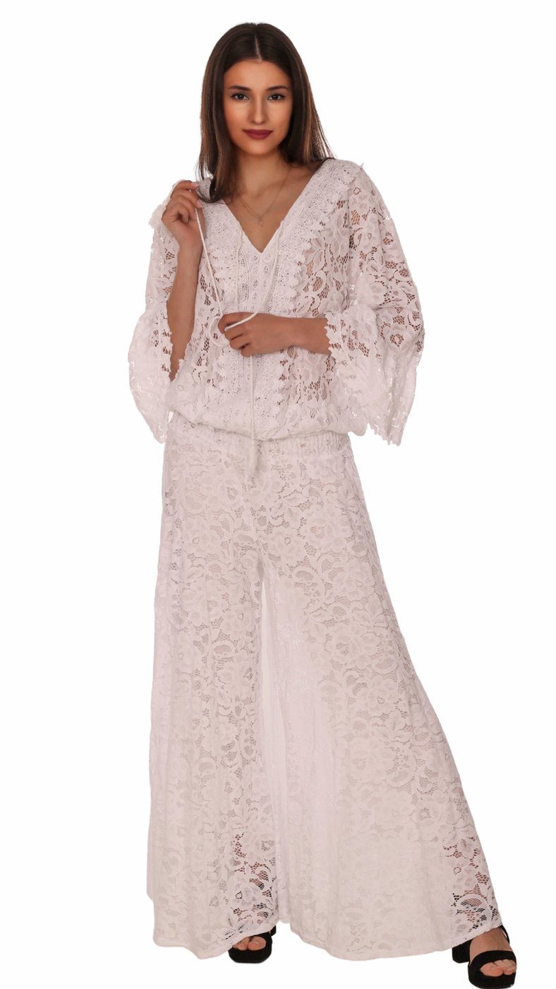 Charis Moda Palazzohose Romantik Sommerhose im Bohemian Style