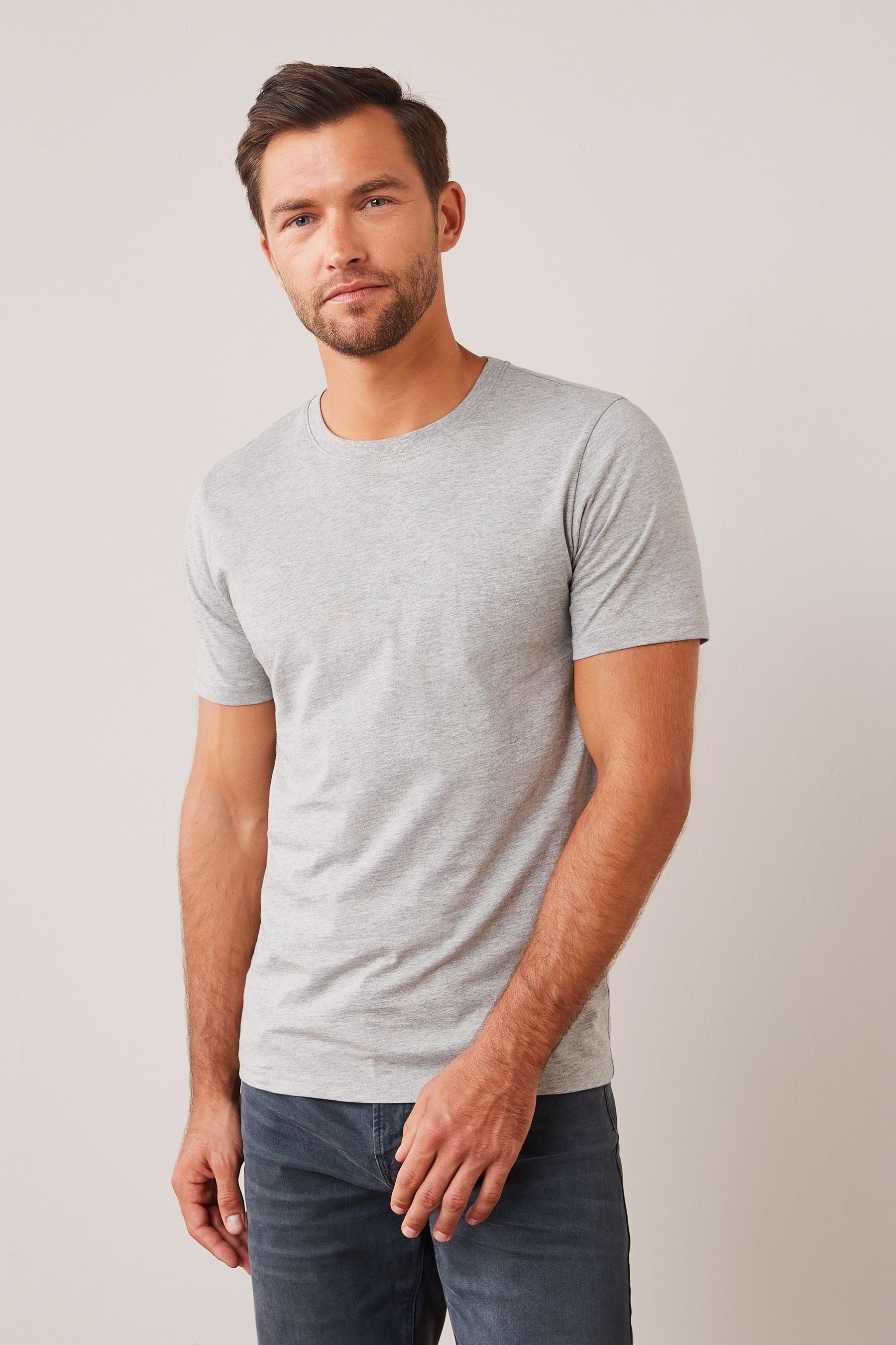 Next T-Shirt (1-tlg) Grey Marl