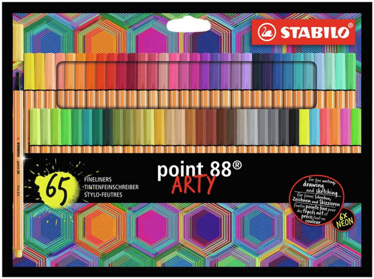 STABILO Fineliner Point 88/65 Arty Fineliner, (5-tlg)