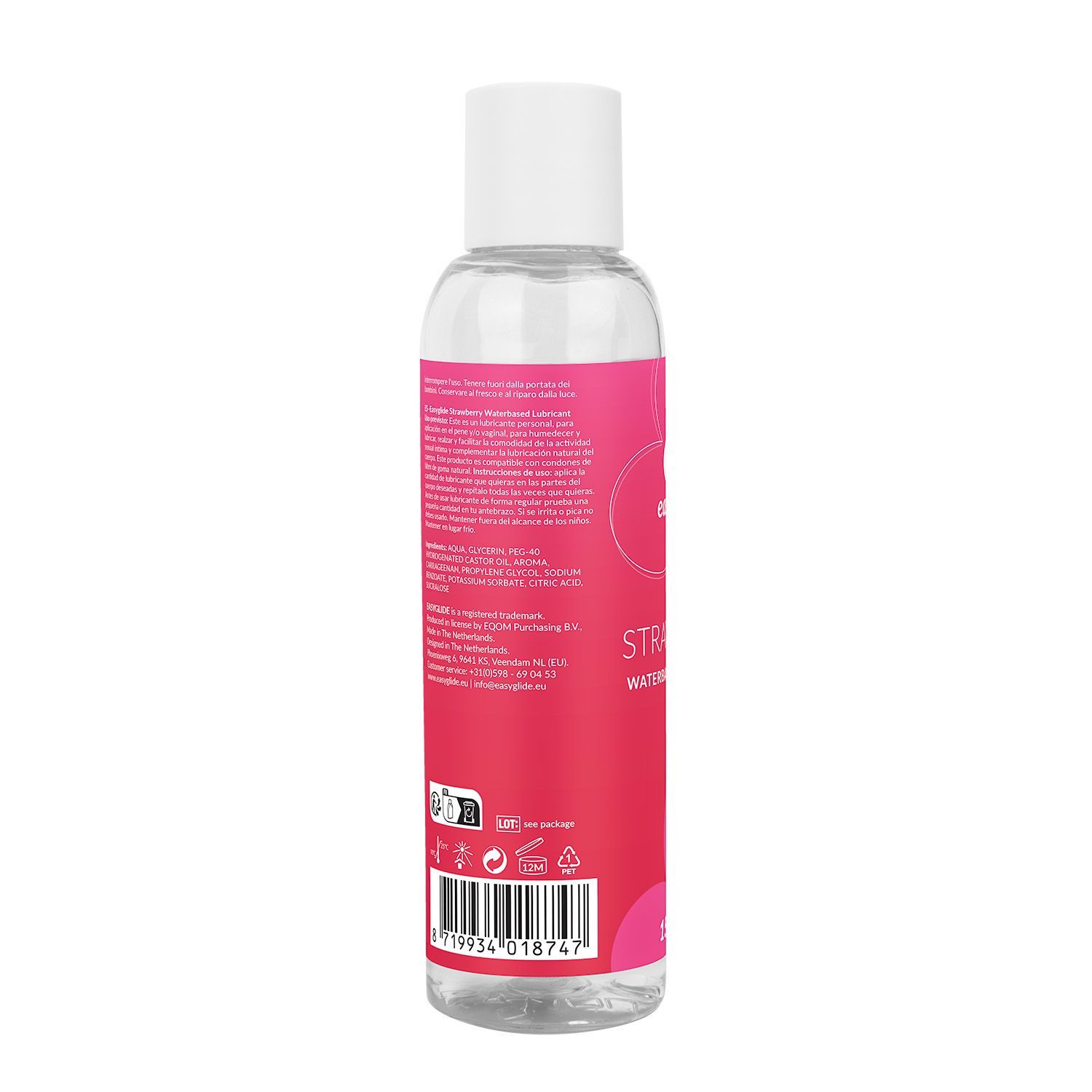EasyGlide Gleitgel Gleitgel mit Erdbeergeschmack - 150 ml Vegan - Durchsichtig