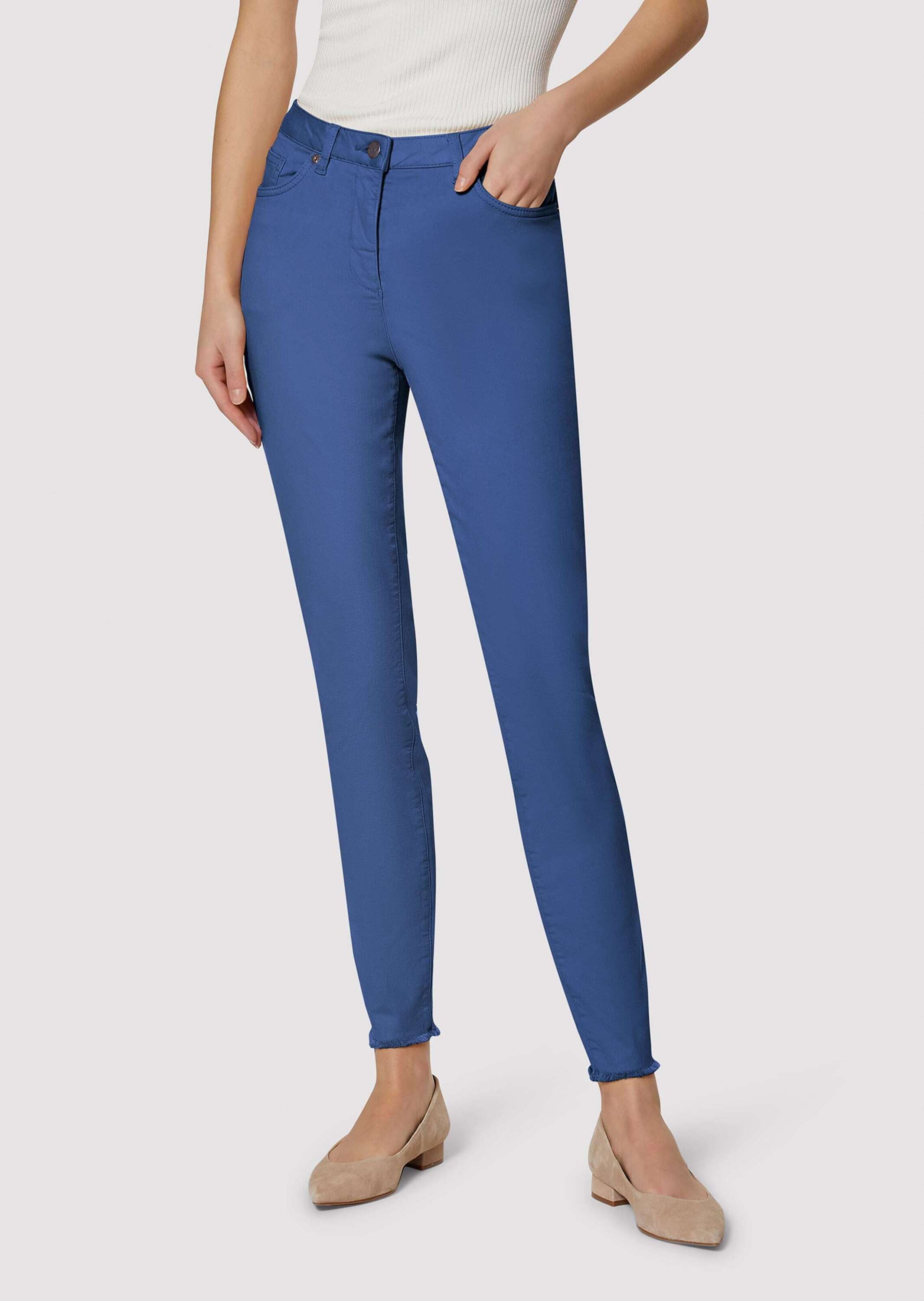 MADELEINE Gerade Джинсы Mid Waist Skinny-Hose mit Fransen Fransenhose in schmale Silhouette, Five-Pocket-Stil