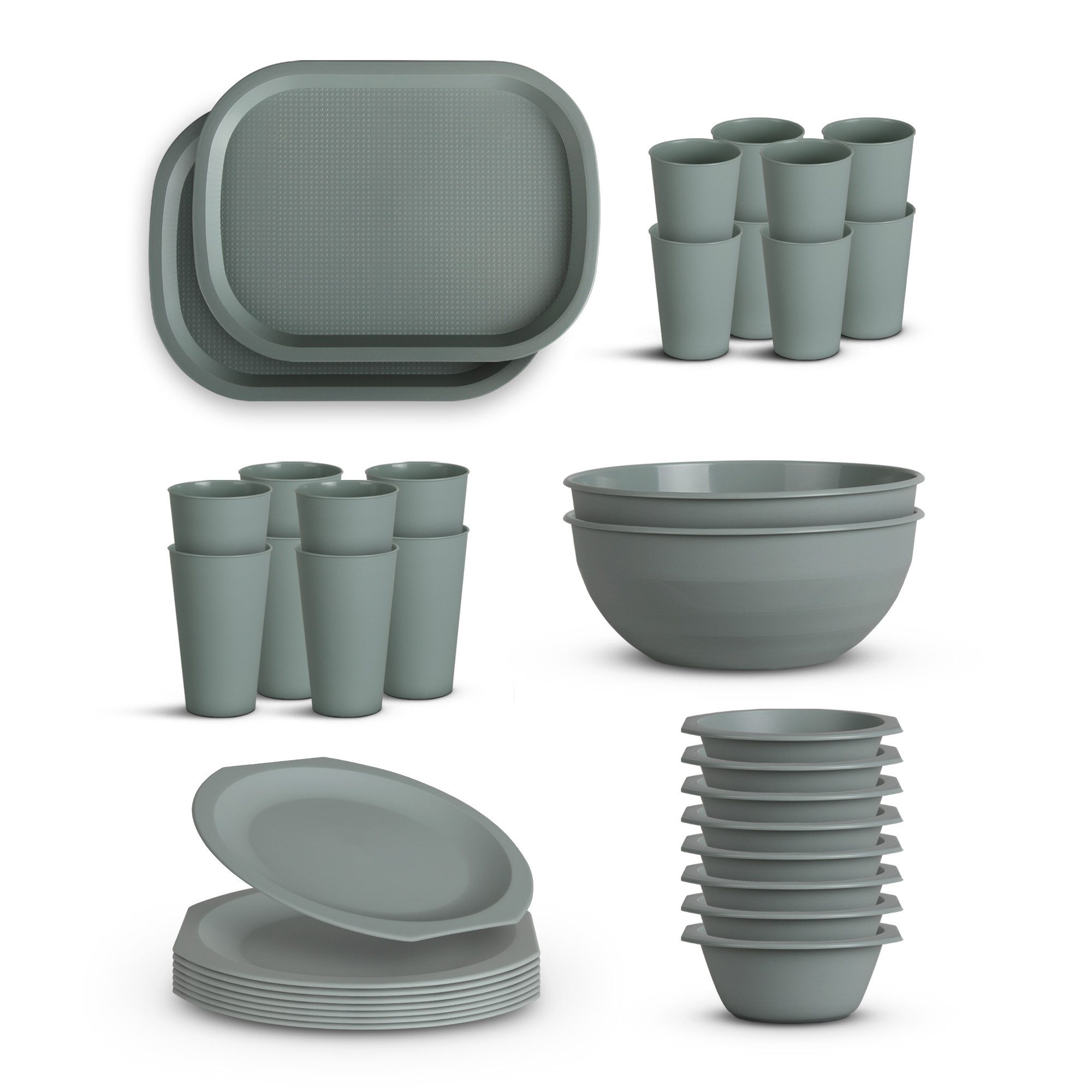 Frühstücks-Geschirrset Kunststoff-Mehrweg Set