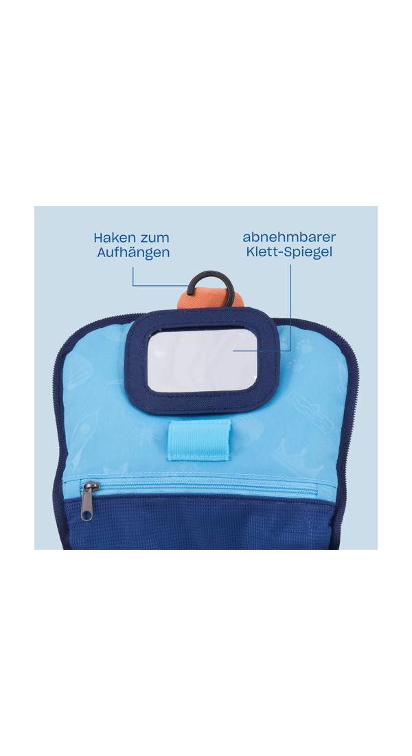 Affenzahn Kulturbeutel Kulturtasche, mit personalisierbarer Ziehzunge