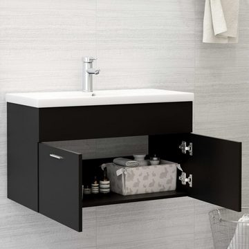 DOTMALL Waschbeckenunterschrank Waschbeckenunterschrank mit Einbaubecken Hochglanz-Weiß; Schwarz