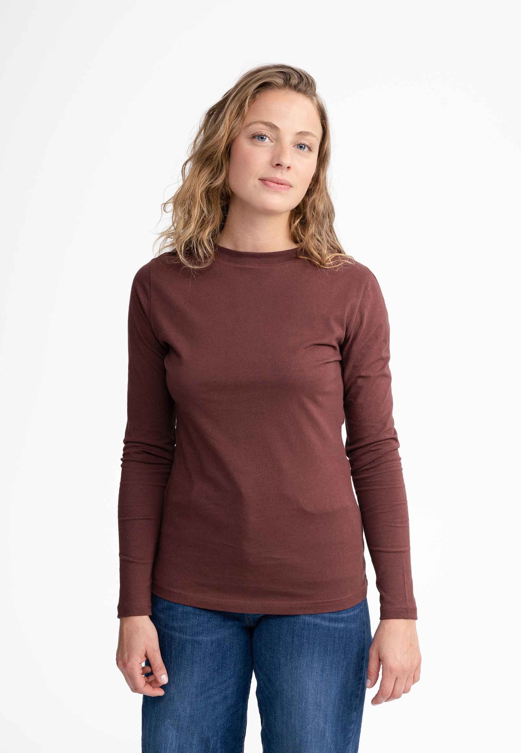 MELA Langarmshirt Damen Basic Langarmshirt DHIVYA