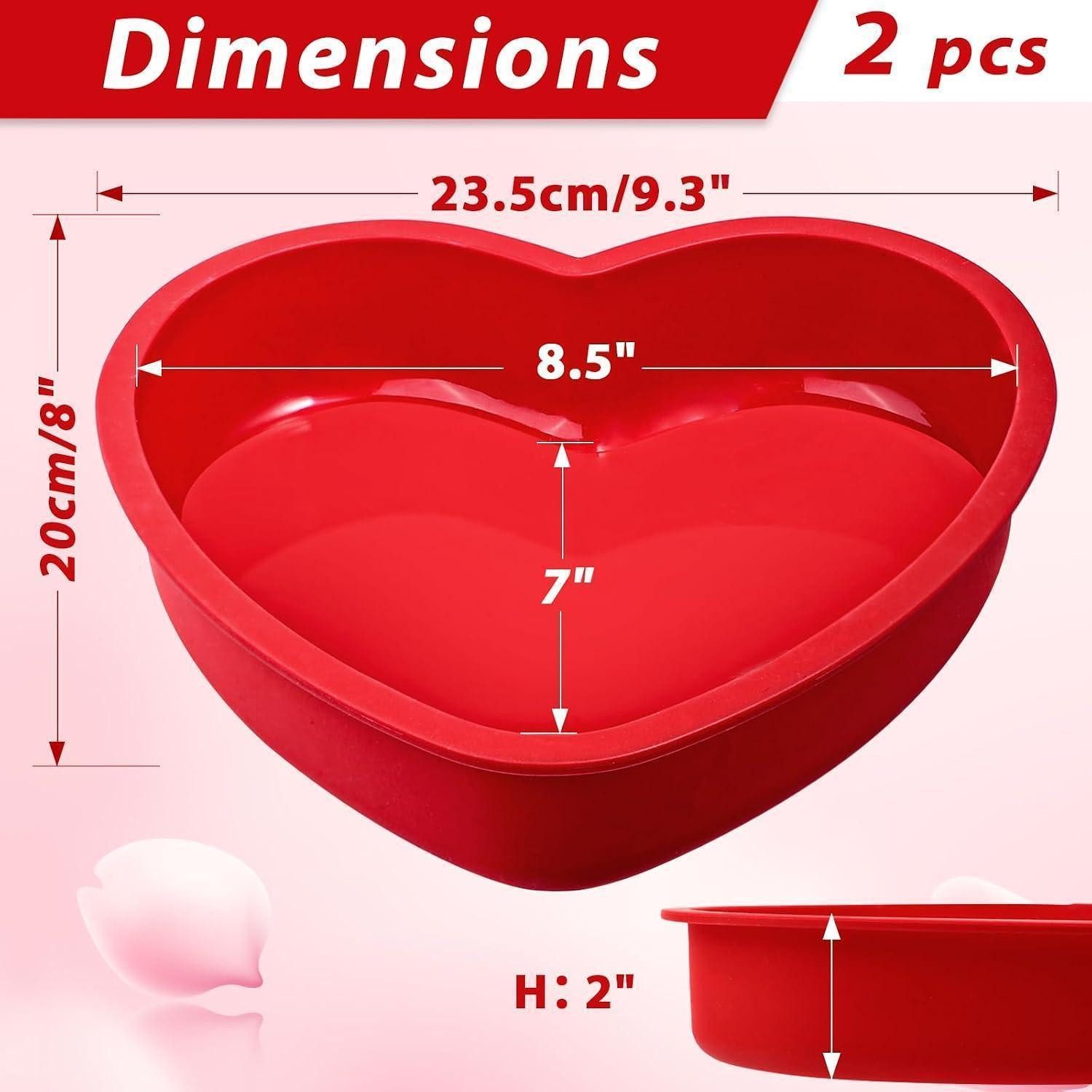 LuxusKollektion Herzkuchenform Kuchenform Herz Silikon 2er Set 20cm