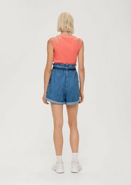 QS Jeansshorts Jeans-Shorts Paper Bag / Relaxed Fit / High Rise / Semi Wide Leg Waschung