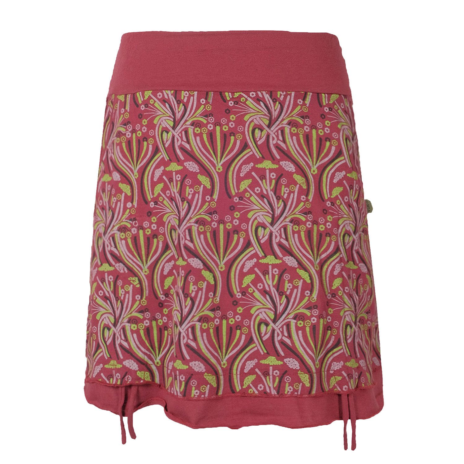 Vishes Minirock Damen Mini-Rock Baumwolle Blumen-Muster elastischer Bund mit Taschen Alternative Bekleidung, Ethno, Hippie, Retro Style