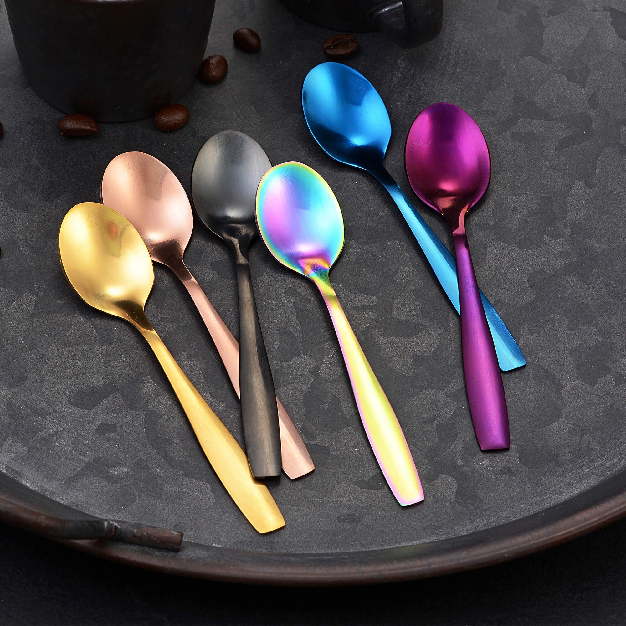 GRÄWE Espressolöffel GRÄWE Espressolöffel, 6 Stück, Edelstahl, Farbenmix, Serie Königstein