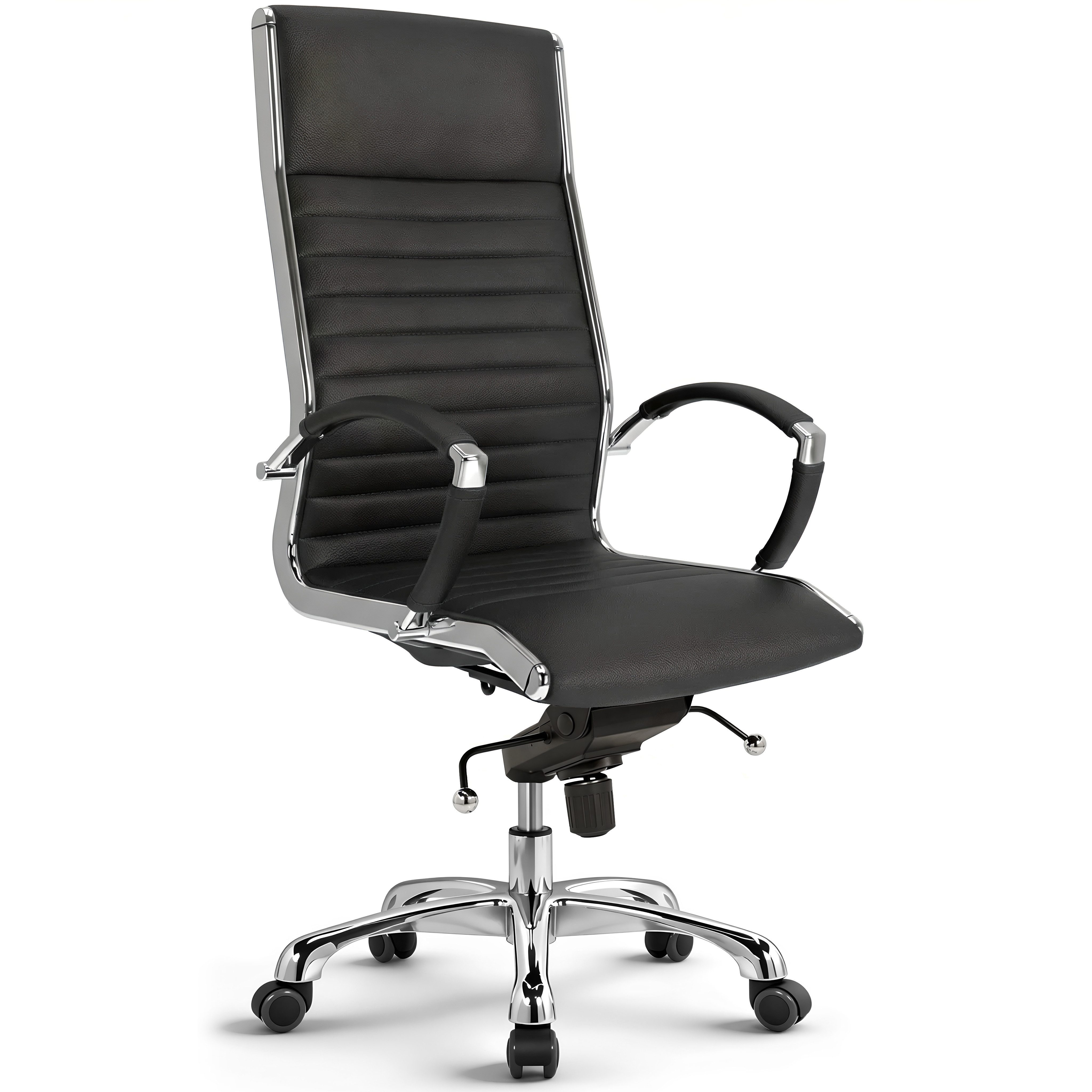 Versee Chefsessel VERSEE Montreal Bürostuhl Leder, 150kg belastbar, ergonomisch (Bürostuhl Drehstuhl für Home Office), mit Lendenstütze, höhenverstellbar, gepolstert, Wippmechanik
