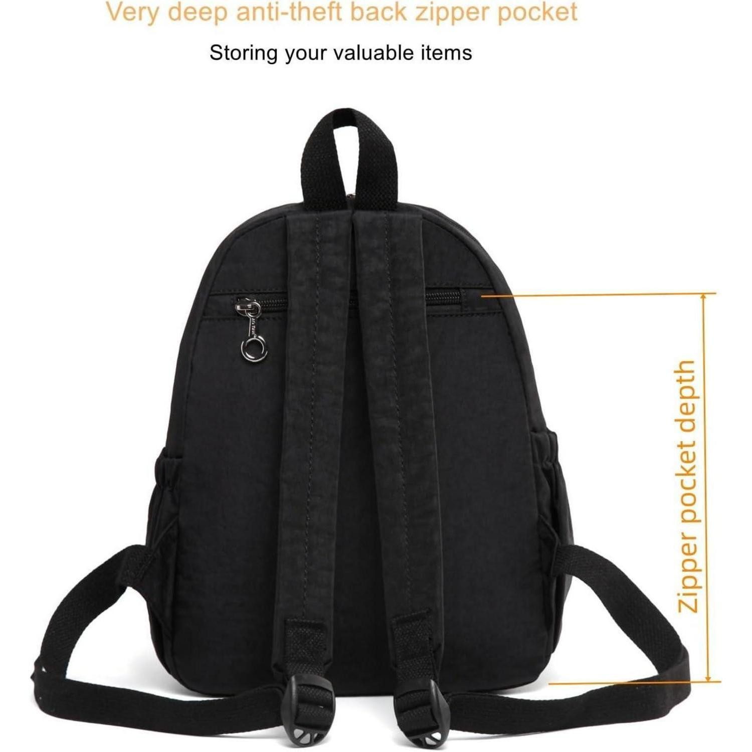 LuxusKollektion Minirucksack Rucksack Mini Damen Daypack Schultertasche 7L Schwarz