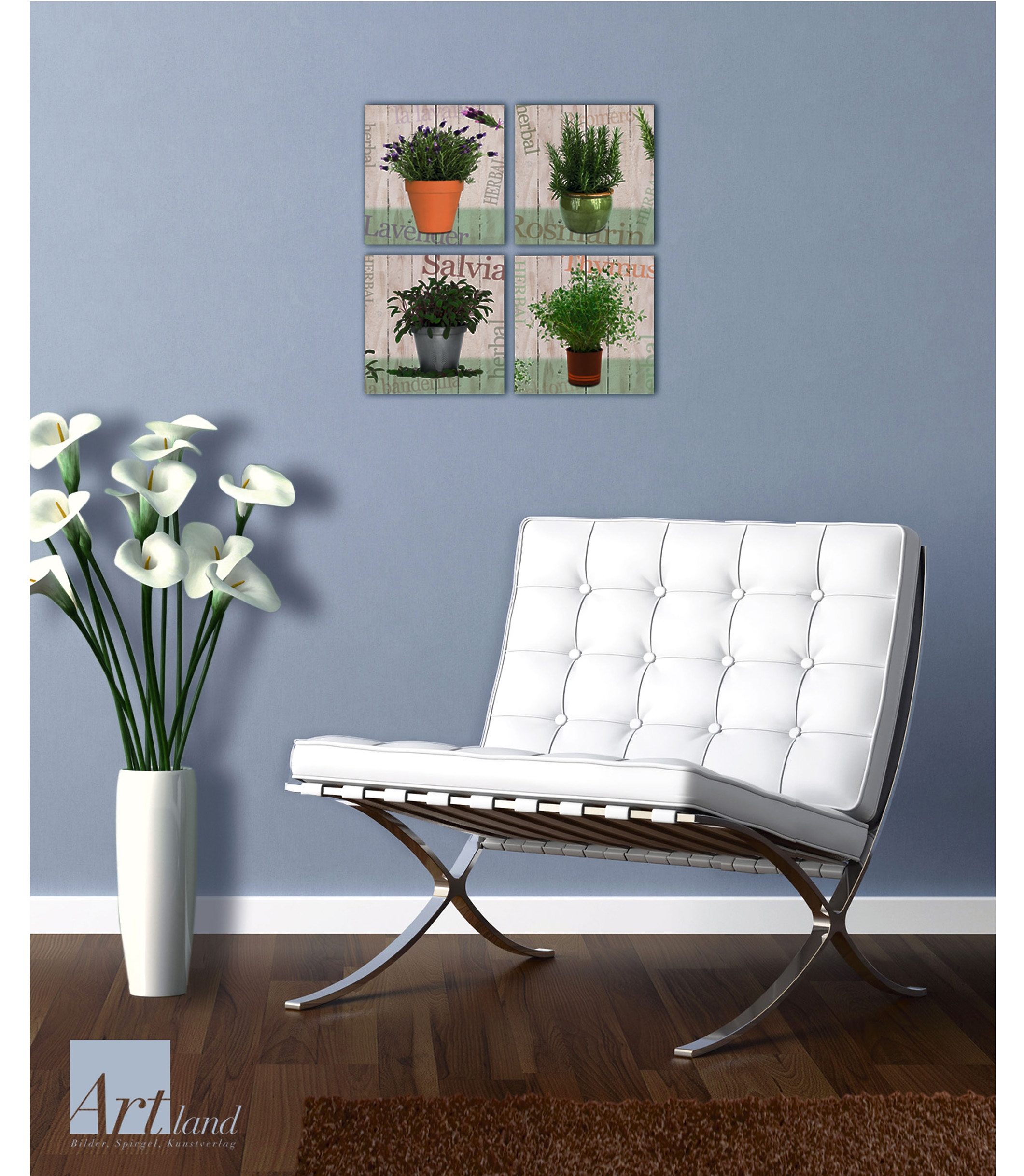 Home affaire Leinwandbild »Lavendel, Rosmarin, Salbei, Thymian«, (Set), 4x 30/30 cm-kaufen