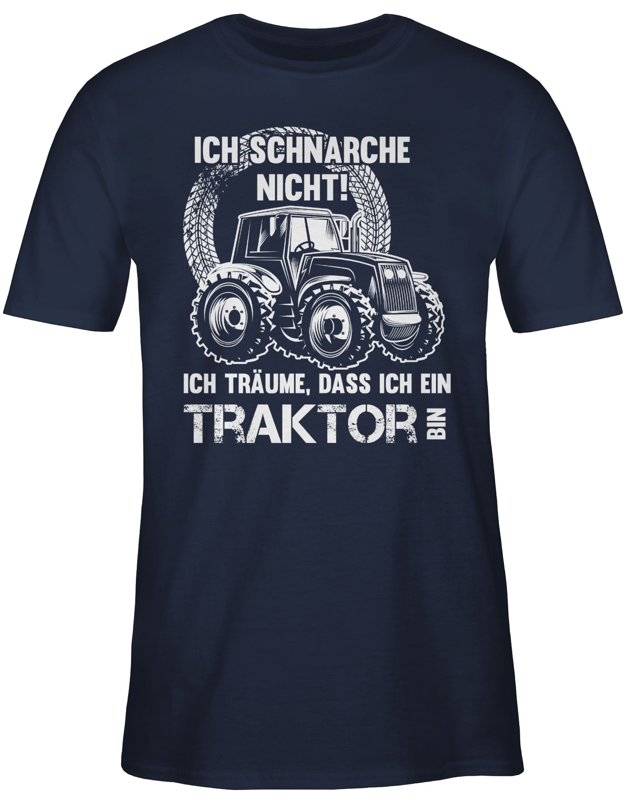 Shirtracer T-Shirt Ich schnarche Navy dass ich ich bin träume Blau ein 02 Traktor Traktor nicht