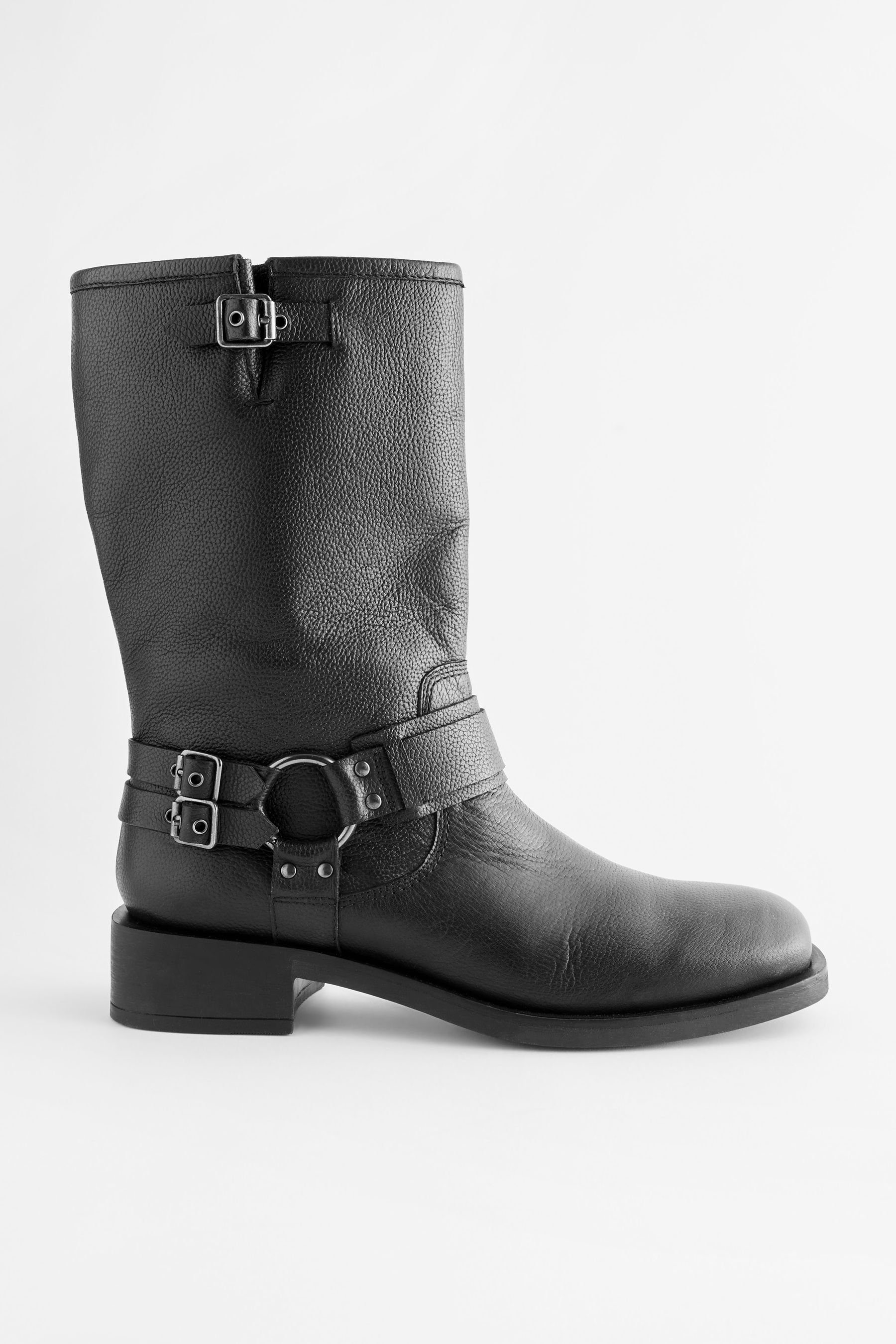 Forever Comfort® eckige Lederstiefel mit O-Ring Stiefel