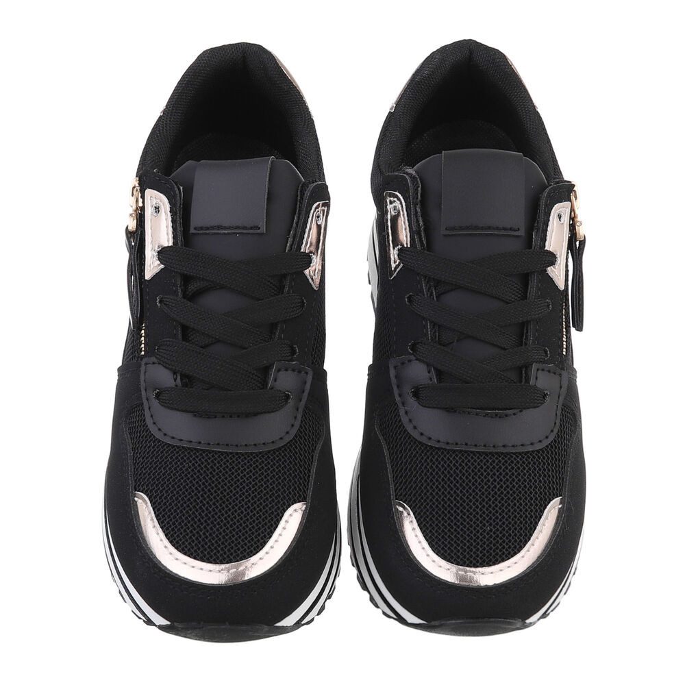 Ital-Design Bequeme Sneakers für Freizeit und Alltag Sneaker (86344906) Keilabsatz/Wedge Sneakers Low in Schwarz