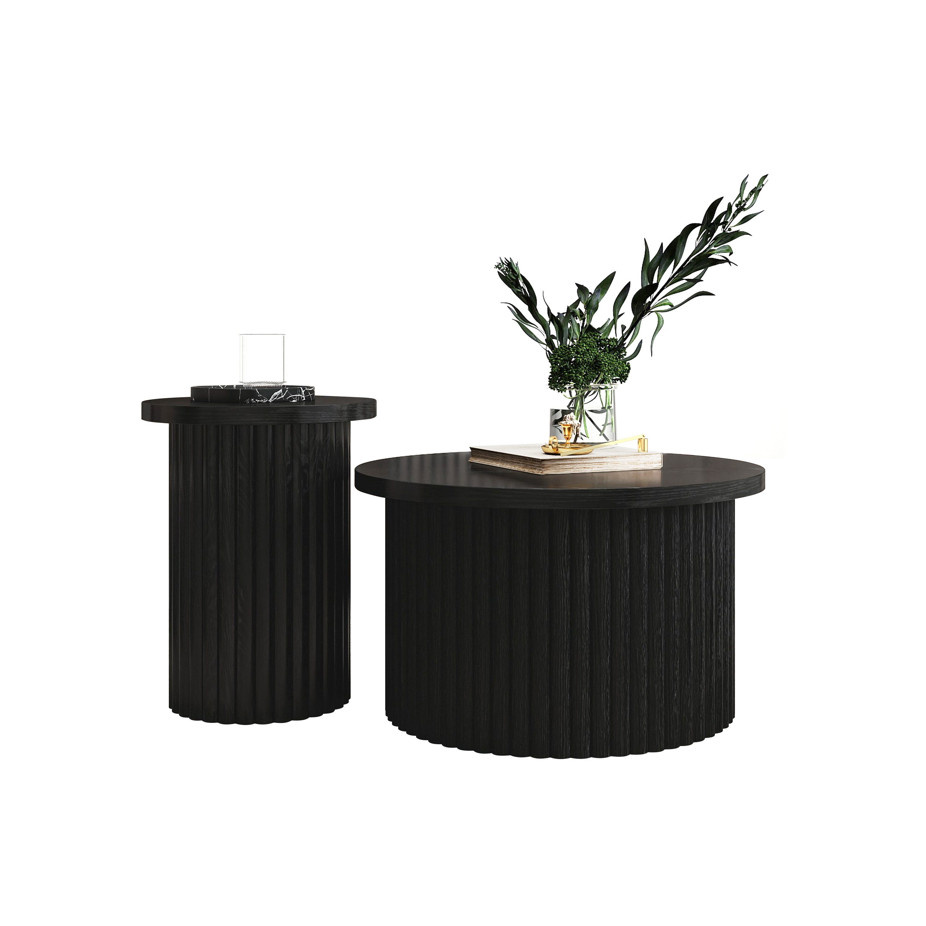 OKWISH Couchtisch Wohnzimmertisch Sofatisch (Runder Beistelltisch günstig online kaufen