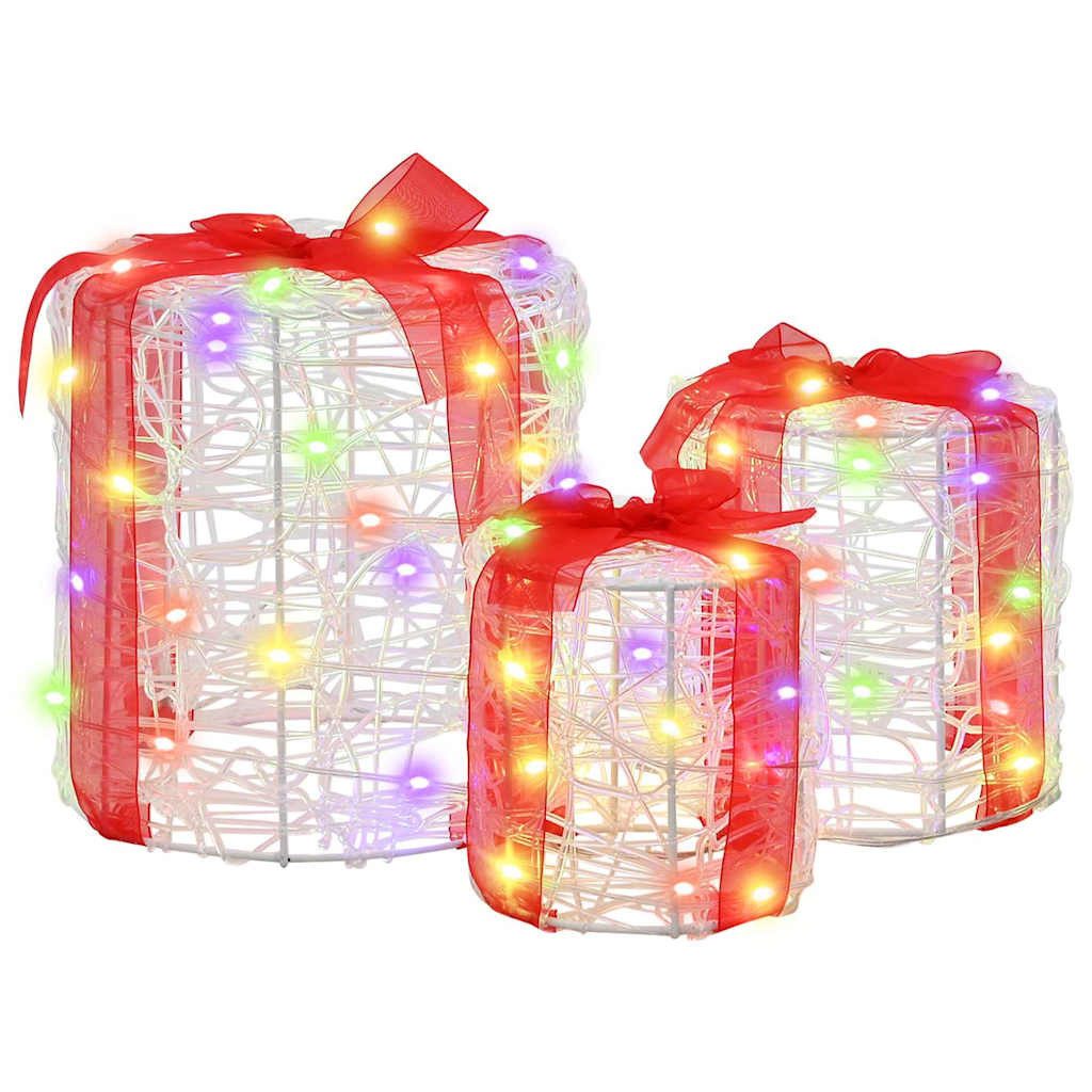 vidaXL Christbaumschmuck Geschenkbox Dekoration 3 stk. Bunt 20 x 20 x 21 cm Acry
