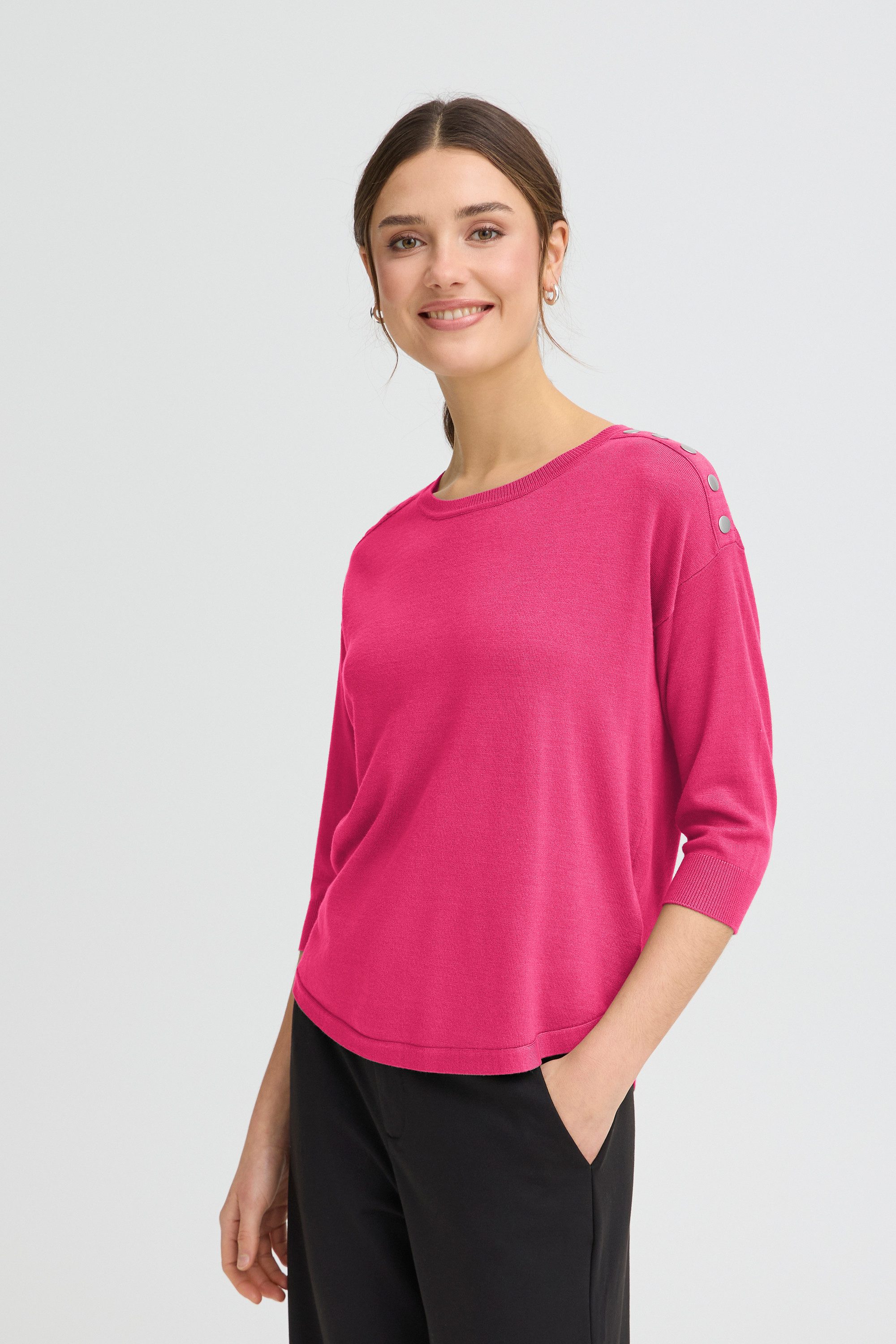 fransa Strickpullover Halblange Ärmel FRZUBASIC