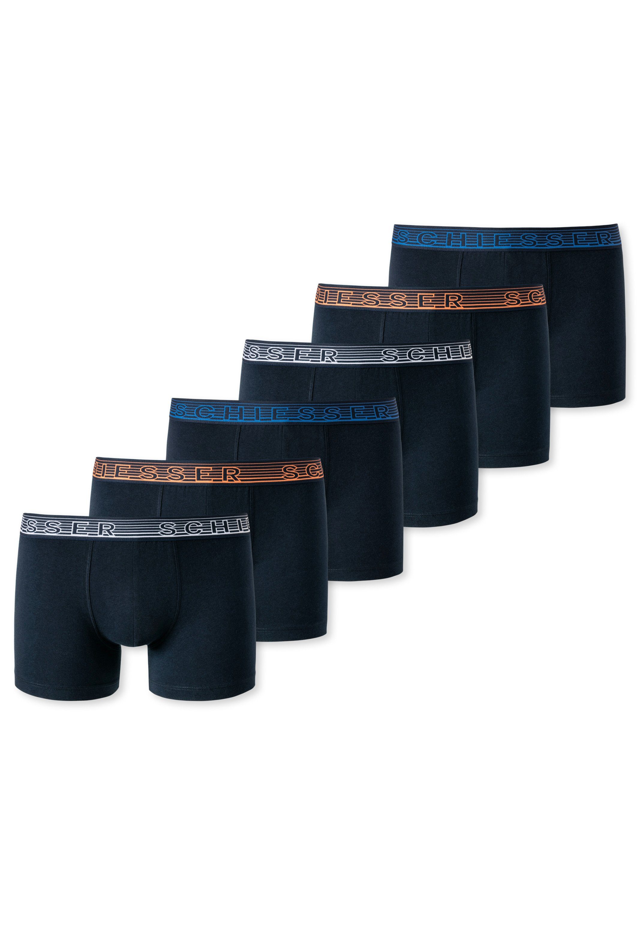 Schiesser Retro Boxer 6er Pack Blau 95/5 - Cotton Retro Teens Eingriff (Spar-Set, (FS22) 6-St) - Boys Ohne - Organic Baumwolle Short Pant / 909-FS22 