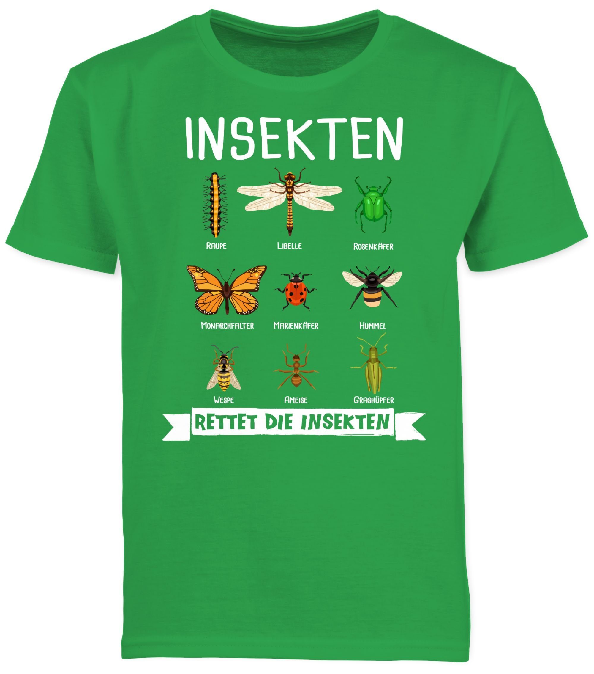 Rettet die Insekten Animal Grün 1 Shirtracer T-Shirt Print Tiermotiv
