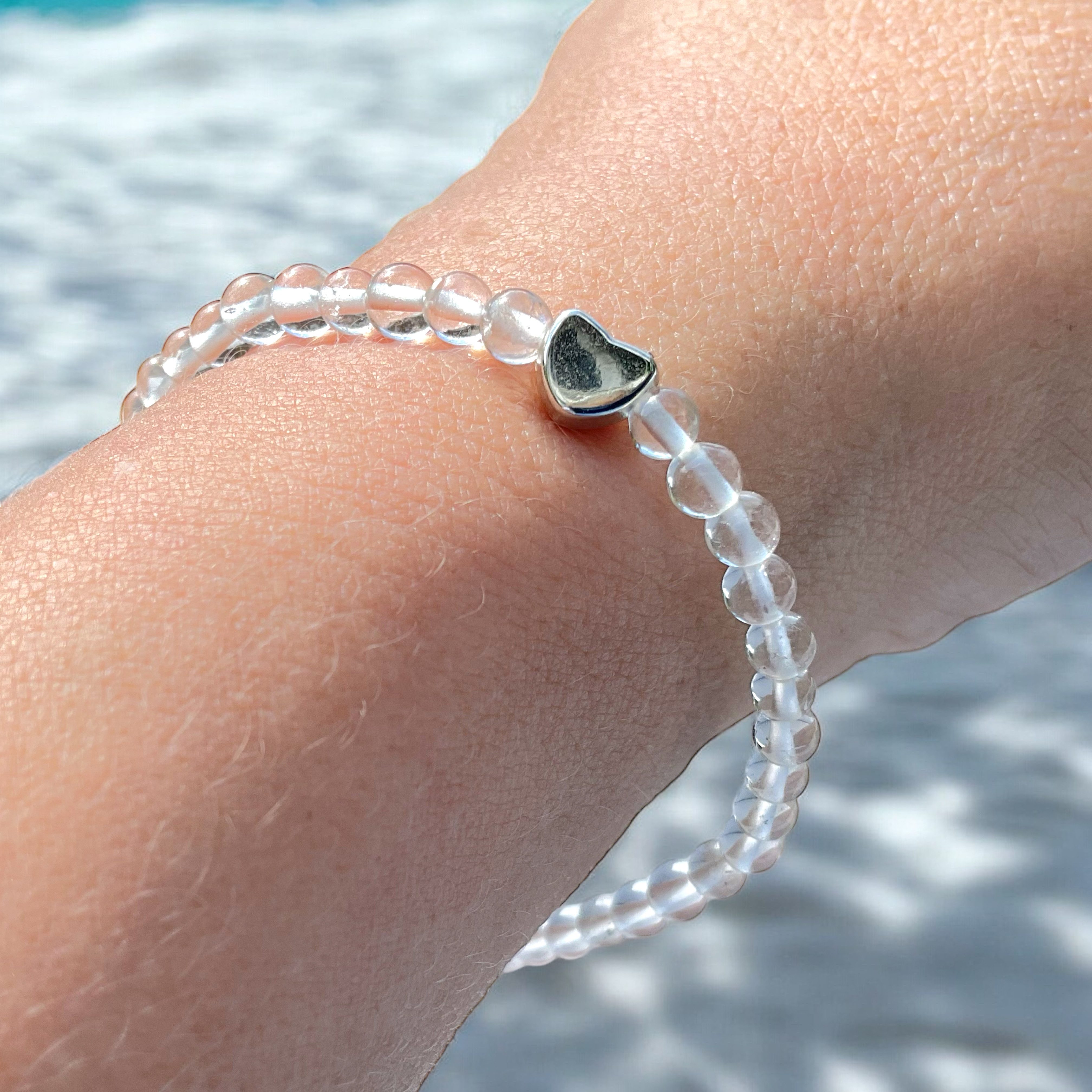 Steinfixx® Perlenarmband Edelsteinarmband aus klarem Bergkristall günstig online kaufen