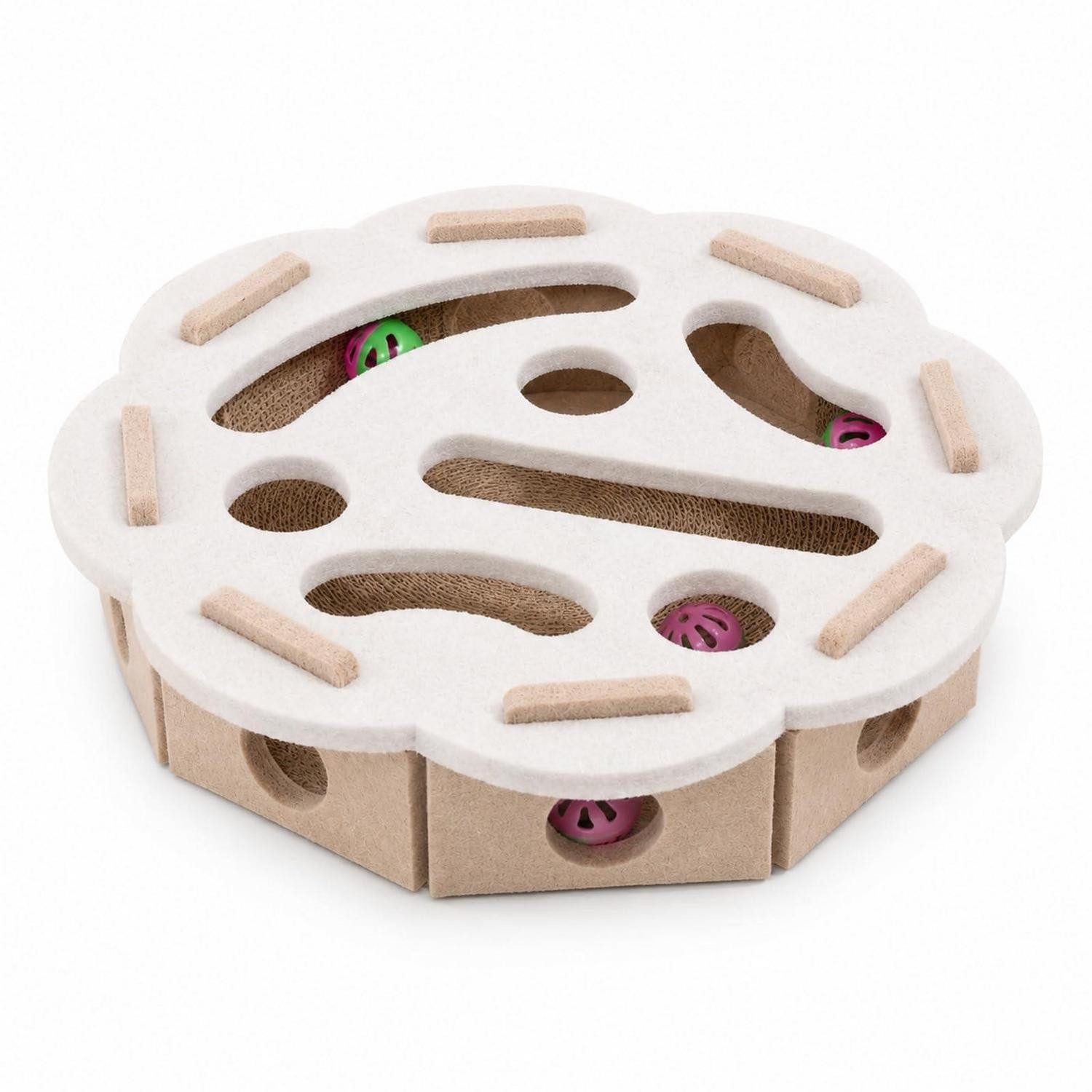 LuxusKollektion Futterlabyrinth Katzenspielzeug Intelligenz Labyrinth Ball Weiß, Textil