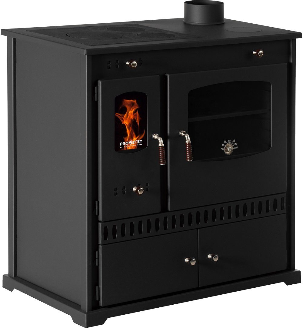 Prometey Kaminofen Küchenofen Perfect ECO schwarz, rechte Version, 7,00 kW günstig online kaufen