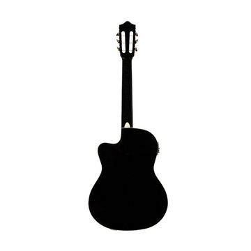 Stagg Konzertgitarre SCL60 TCE-BLK Cutaway akustisch-elektrische klassische Gitarre mit ...