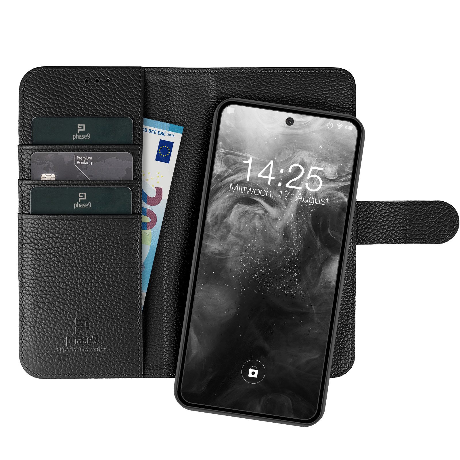 Tec-Expert Handyhülle Echtleder Hülle kompatibel mit MagSafe für Samsung Galaxy S25 Ultra 6.8 Zoll, 6.8", Cover Klapphülle Case mit Kartenfach RFID Schutz abnehmbarer Bumper