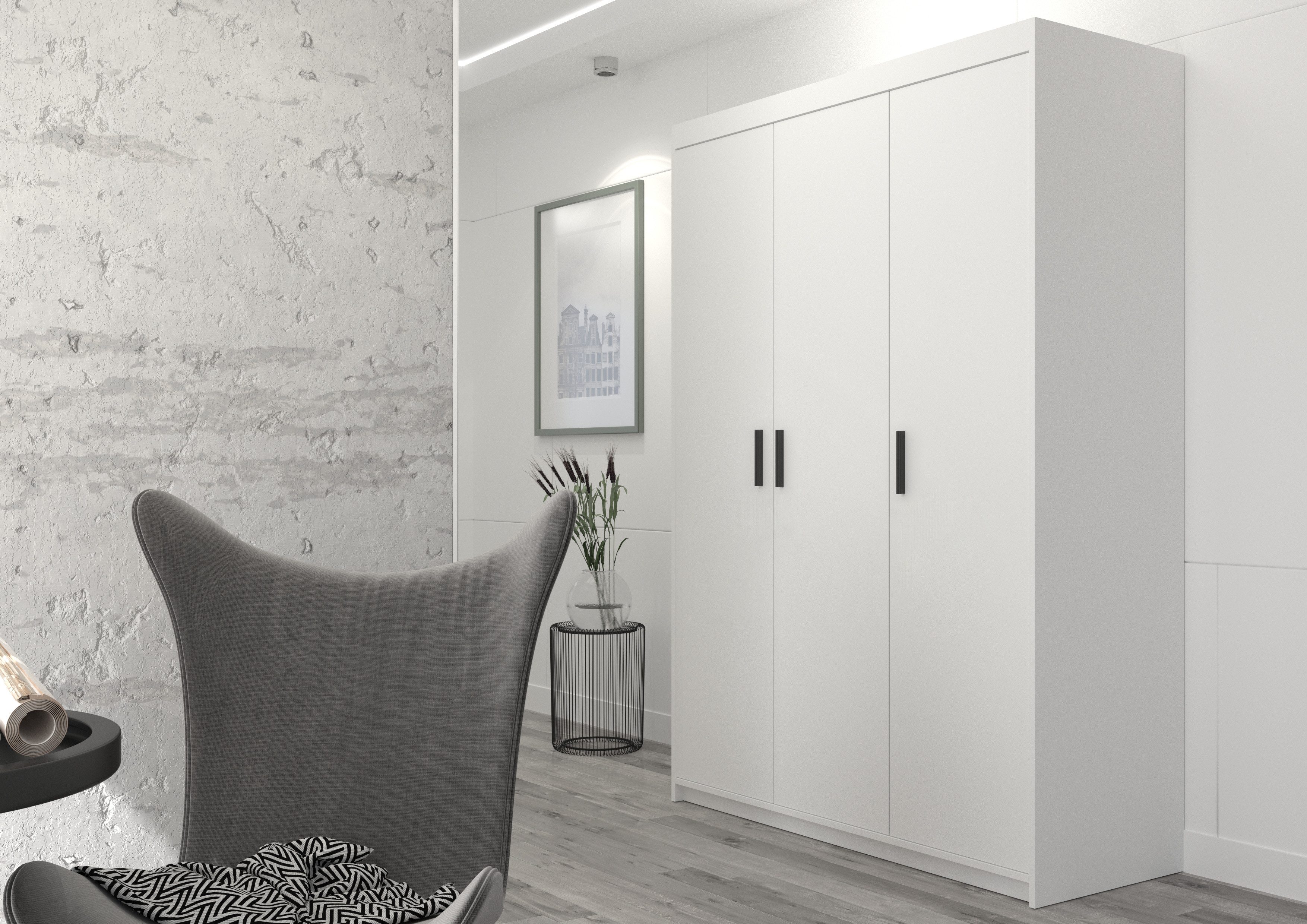 Beautysofa Kleiderschrank ELENA 3D 3-Türig günstig online kaufen