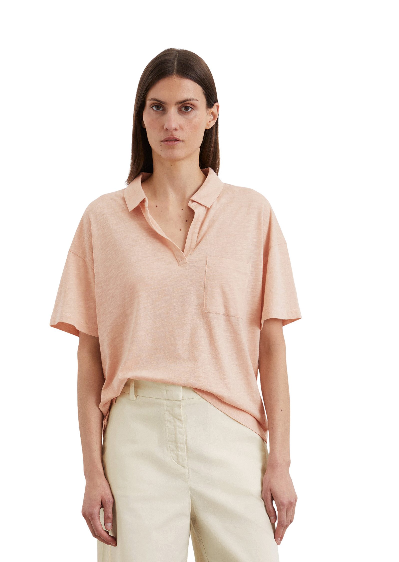 Marc O'Polo Poloshirt aus Organic Cotton-Viskose-Mix günstig online kaufen