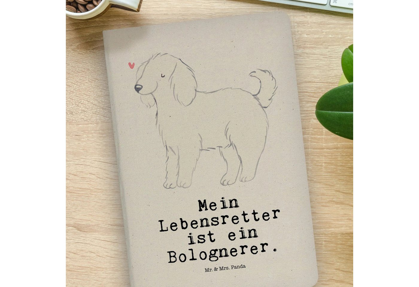 Thumbnail - Mr. & Mrs. Panda Notizbuch Bologneser Lebensretter - Transparent - Geschenk, DIN A4 Notizbuch, D Mr. & Mrs. Panda, Echte...