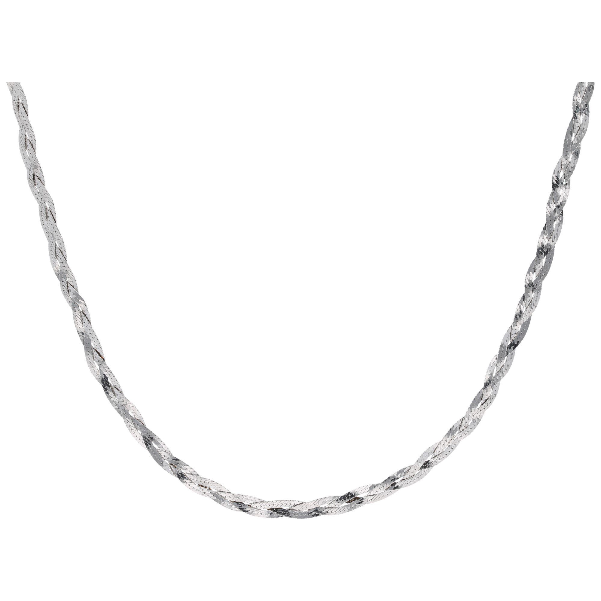 Smart Jewel Collier Heringbonekette, geflochten, Silber 925