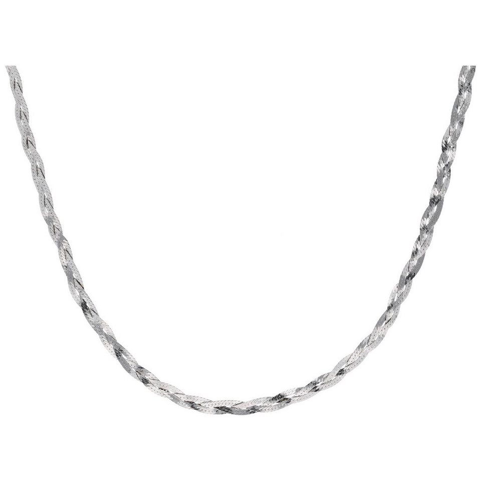 Smart Jewel Collier geflochten, Heringbonekette, Silber 925