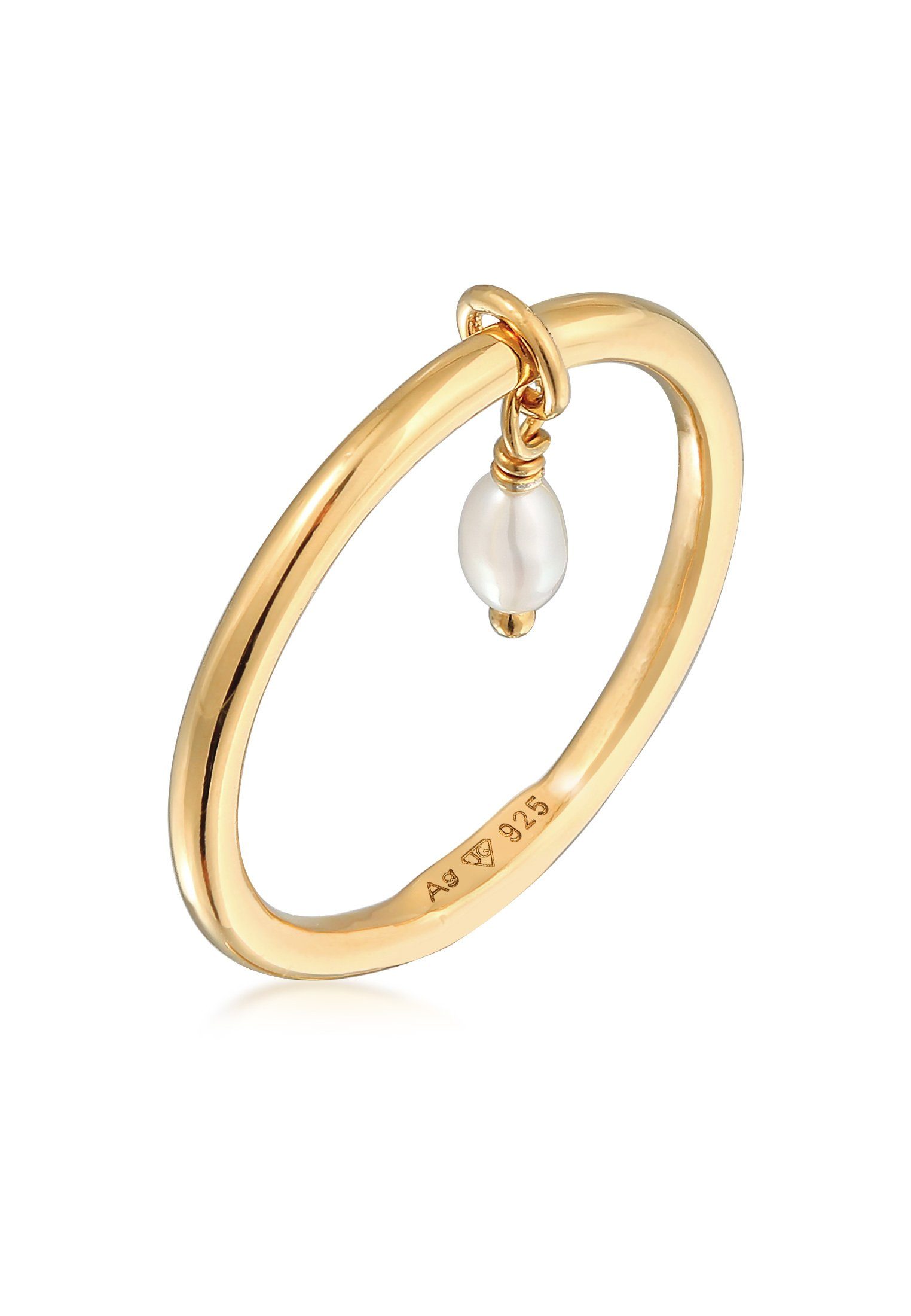 Perlenring Bandring Stapelring Perle Basic 925 Ring