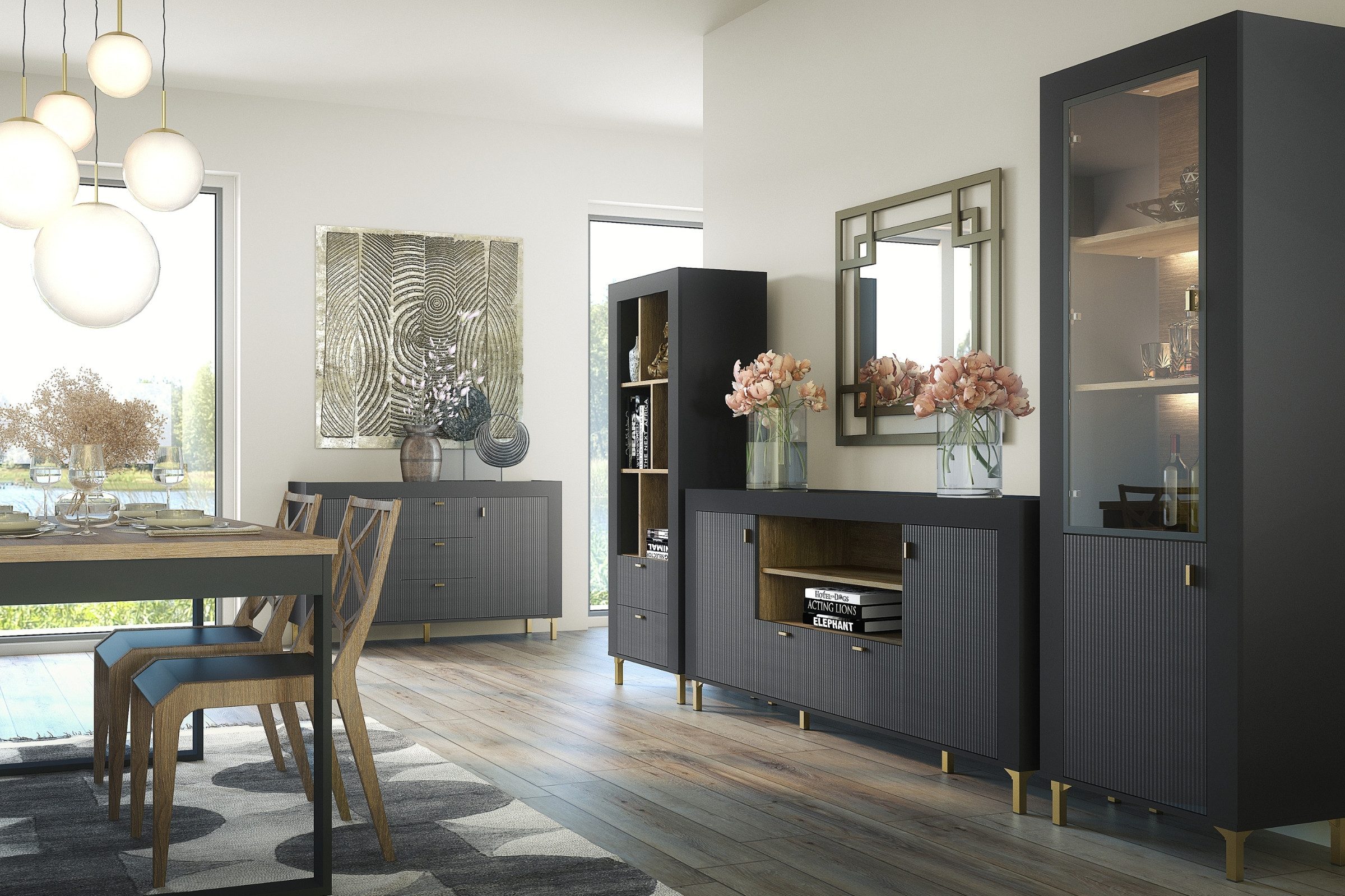 Deine Möbel 24 Schminktisch Schreibtisch MONI 10 mit Schublade, 102 cm breit (MONI - Kollektion, in Kaschmir, Weiß & Schwarz mit Eiche Whiskey, 1-St., Set), ideal für Schlafzimmer & Jugendzimmer