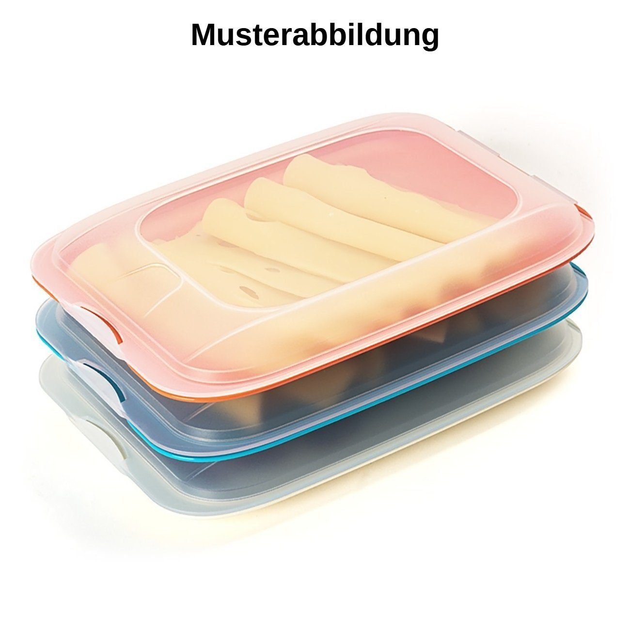 Engelland Frischhaltedose Aufschnittdosen, Kühlschrankbox, Kunststoff, (Vorteils-Set, 6-tlg., mit transparentem Deckel), stapelbar, platzsparend, Ordnung im Kühlschrank, Organizer, Stapelbox