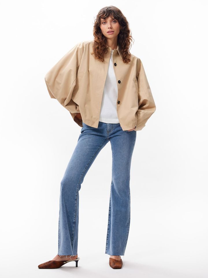 Outdoorjacke – lässiger Trenchcoat mit klassischem Kragen